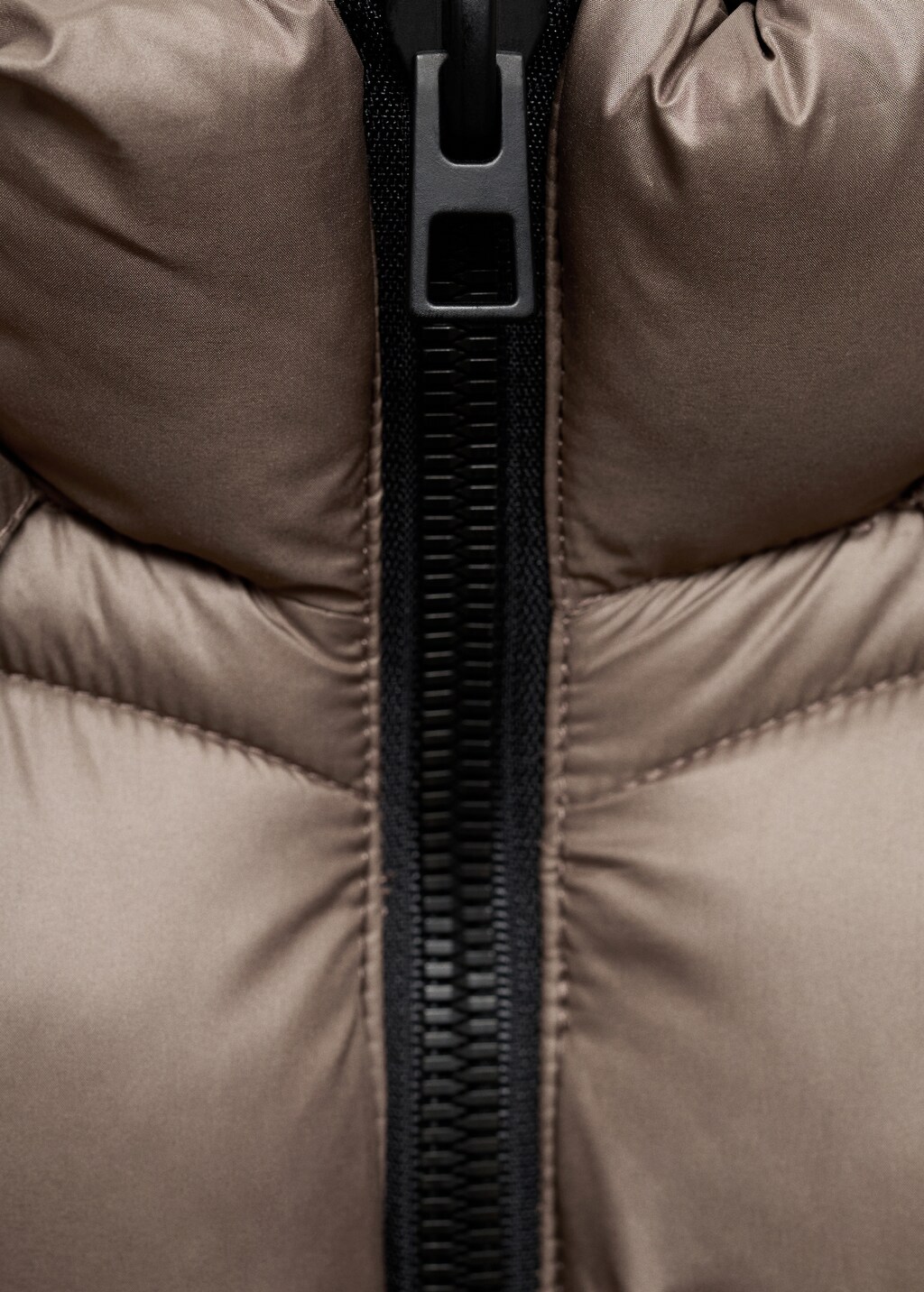 Mango Midi quilted anorak with hood