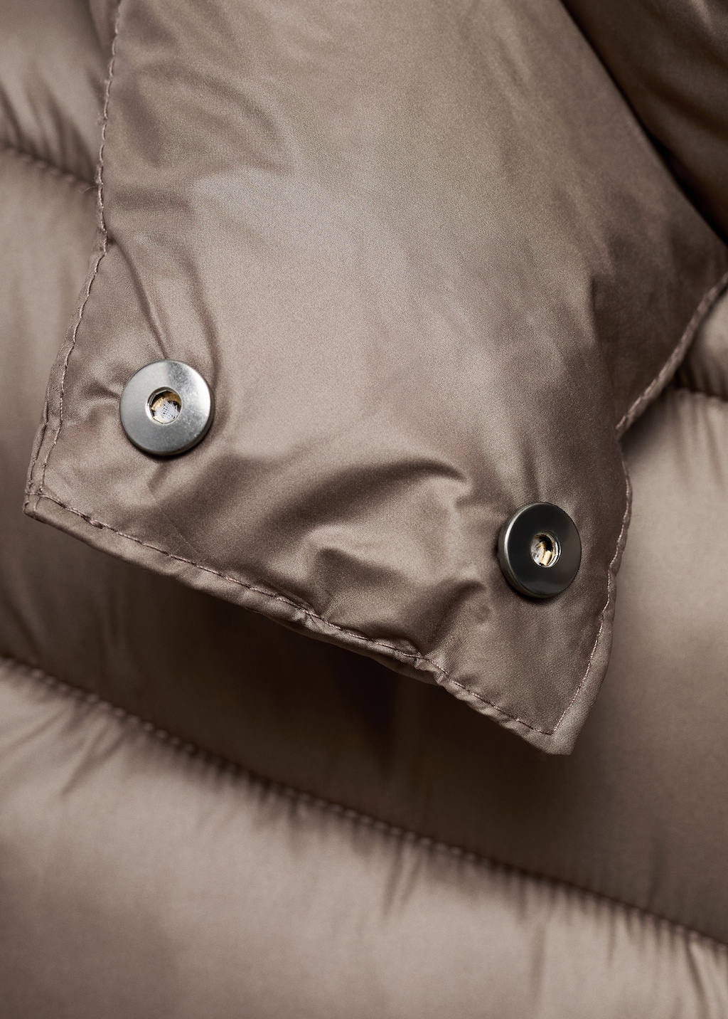 Midi quilted anorak with hood