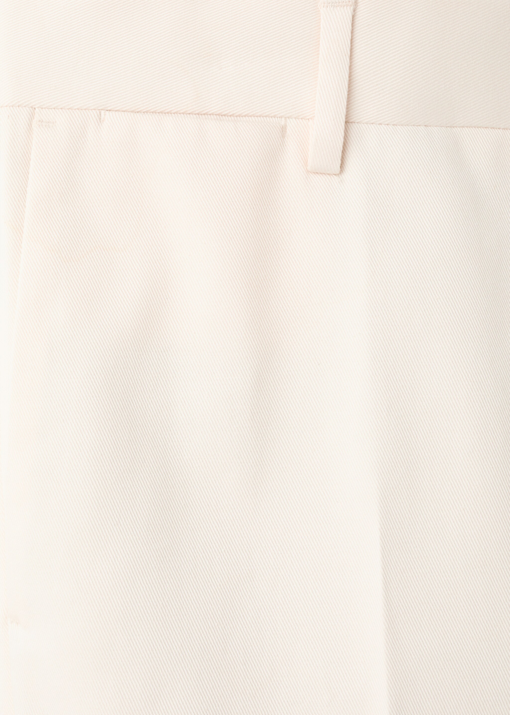 Regular fit pleated cotton trousers - Details of the article 0, Ivory White. Ref: 17068266-00.