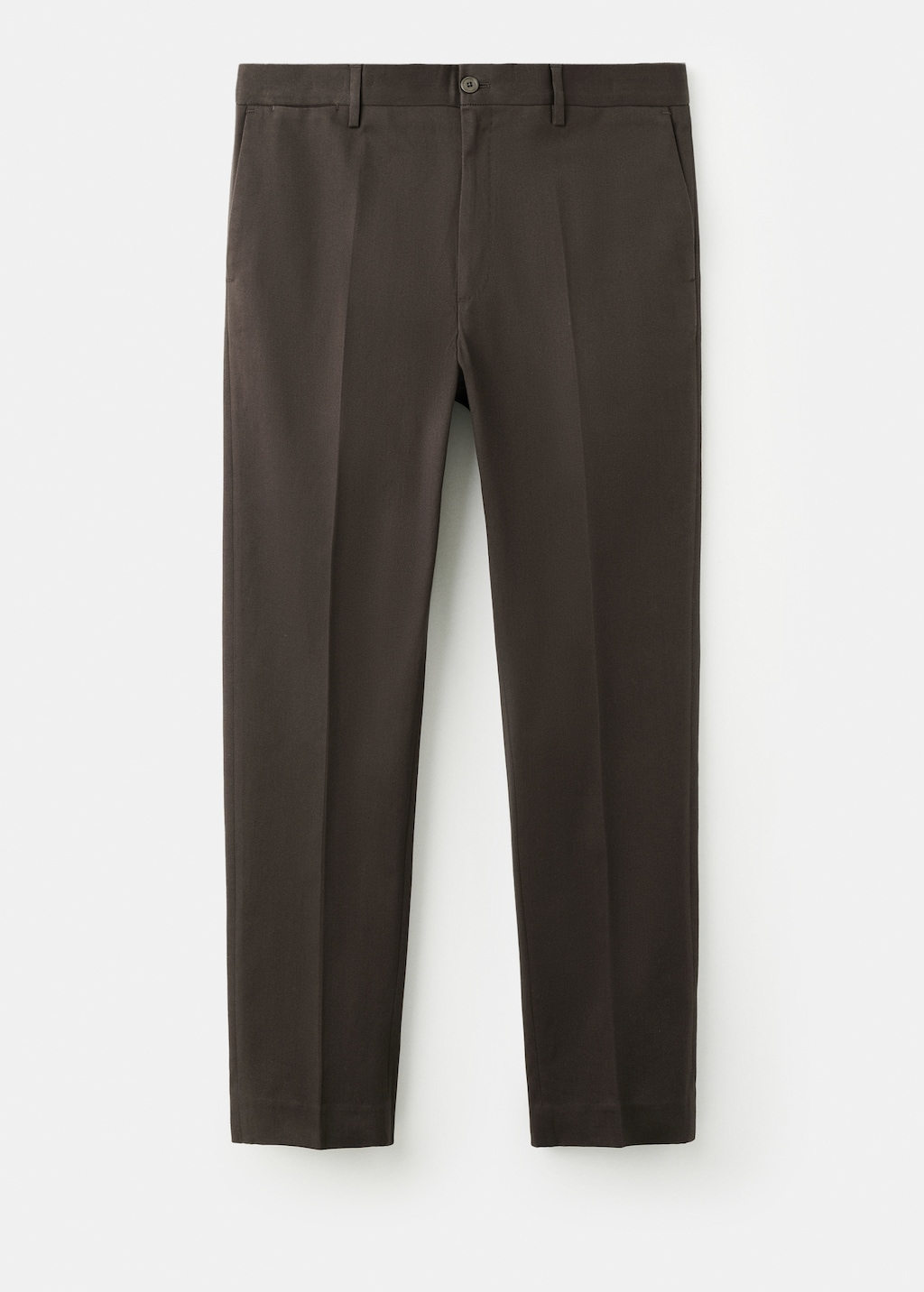 Regular fit pleated cotton pants