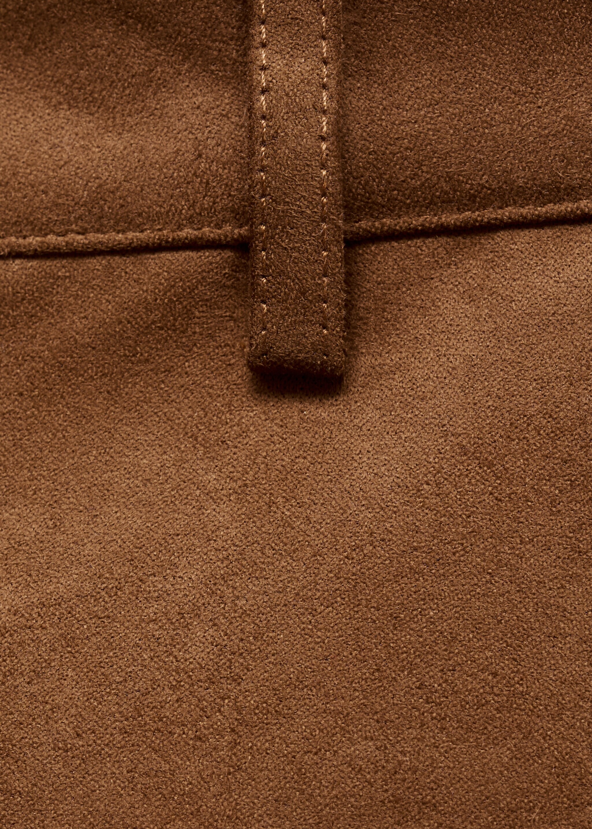 Suede-effect shorts - Details of the article 0, Medium Brown. Ref: 17068267-00.