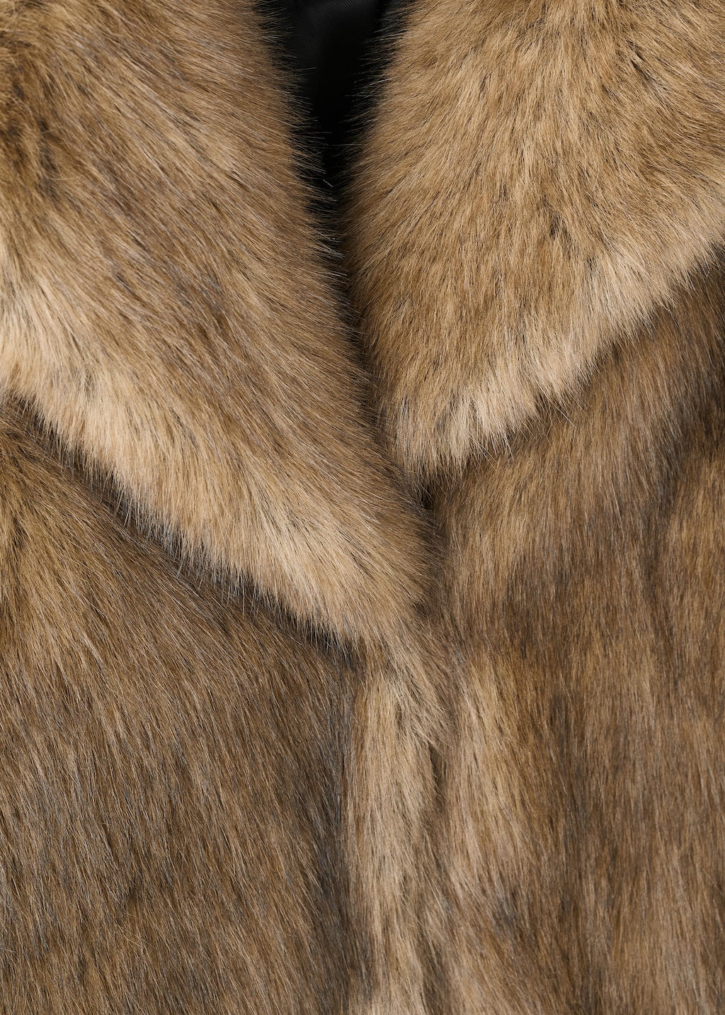 Faux-fur coat with lapels