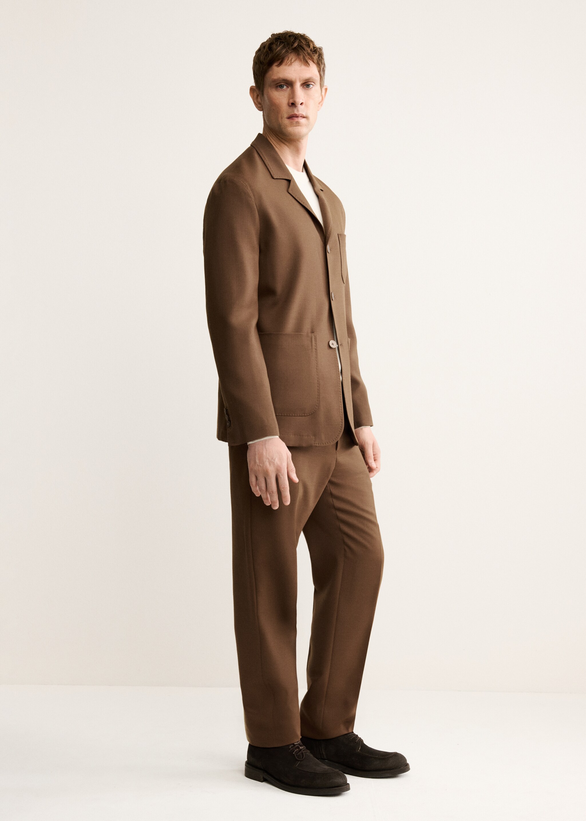 Italian wool flannel suit trousers - Details of the article 2, Orange. Ref: 17068272-00.