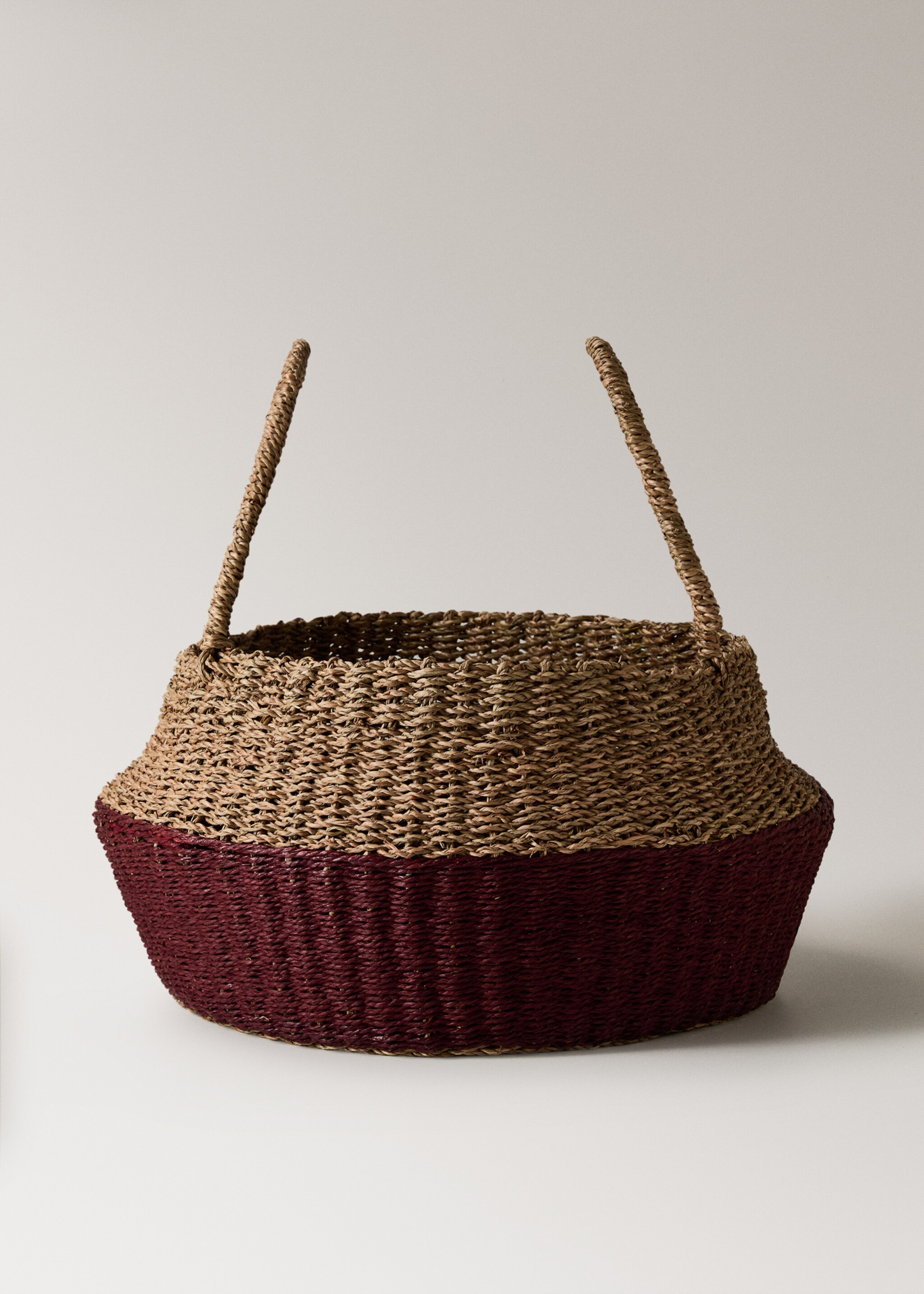Soft paper coloured basket - Article without model, Maroon. Ref: 17068275-00.
