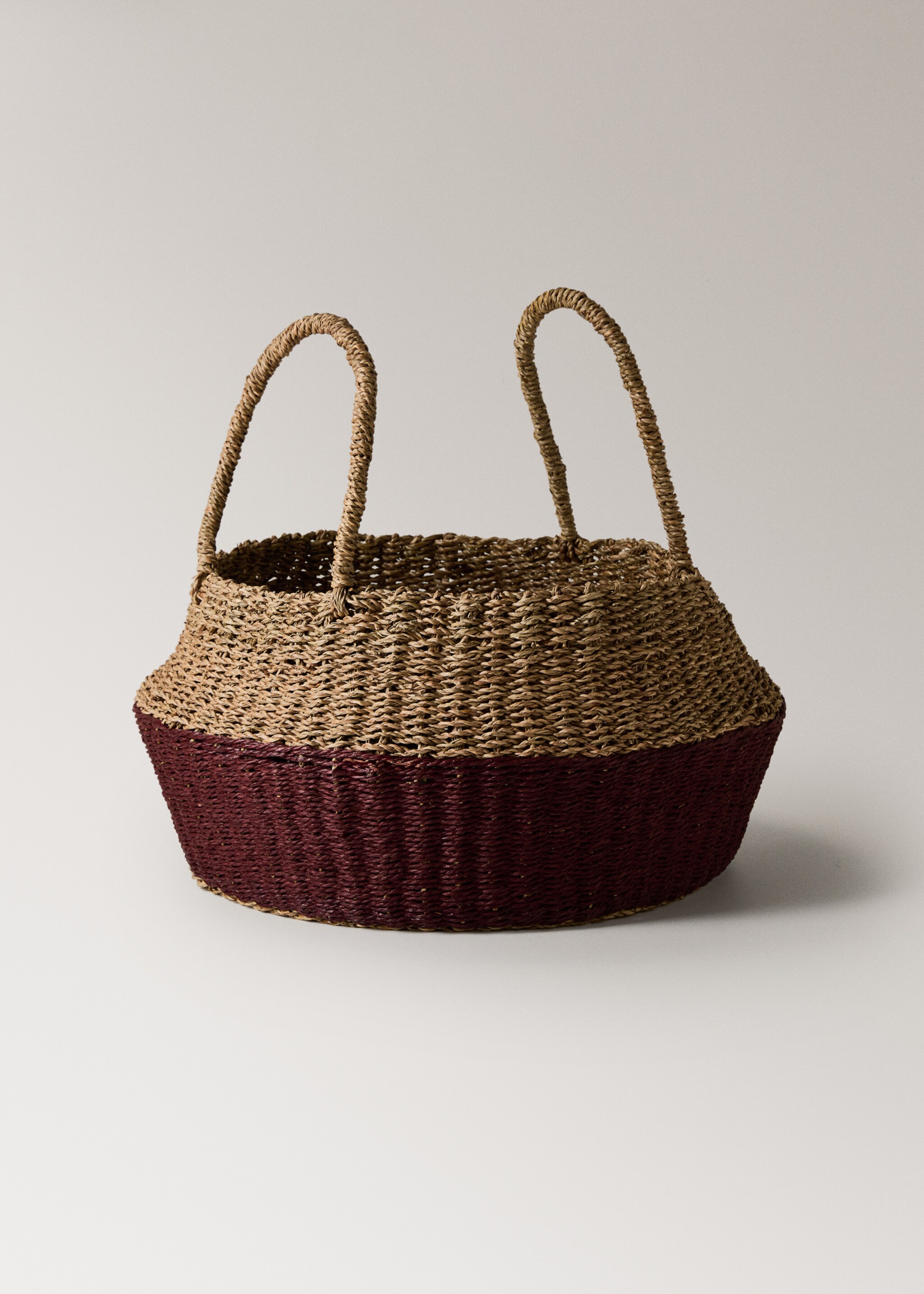 Soft paper coloured basket - Details of the article 1, Maroon. Ref: 17068275-00.