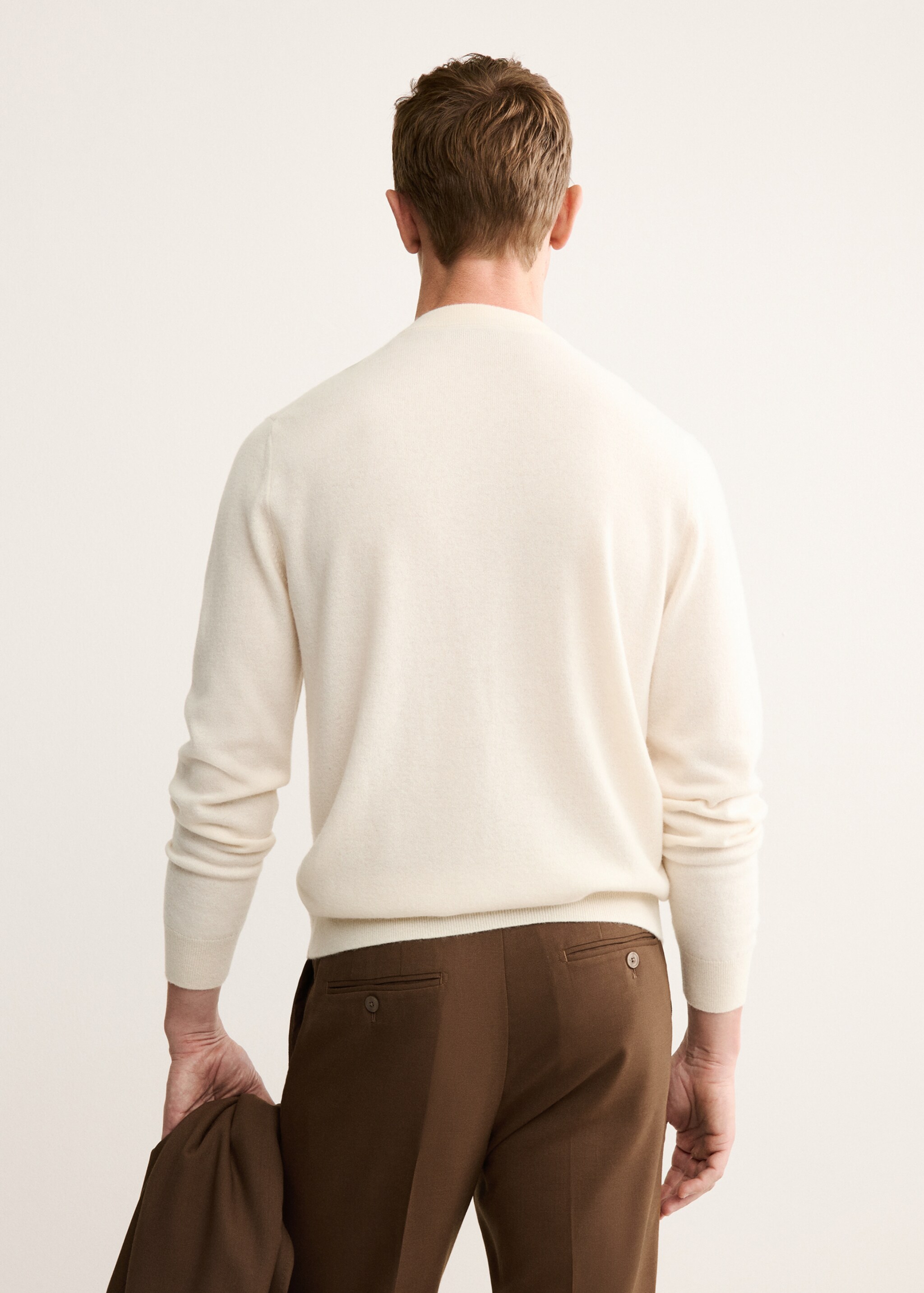 Camisola de 100% caxemira regular fit - Verso do artigo, Branco-marfim. Ref: 17068276-00.