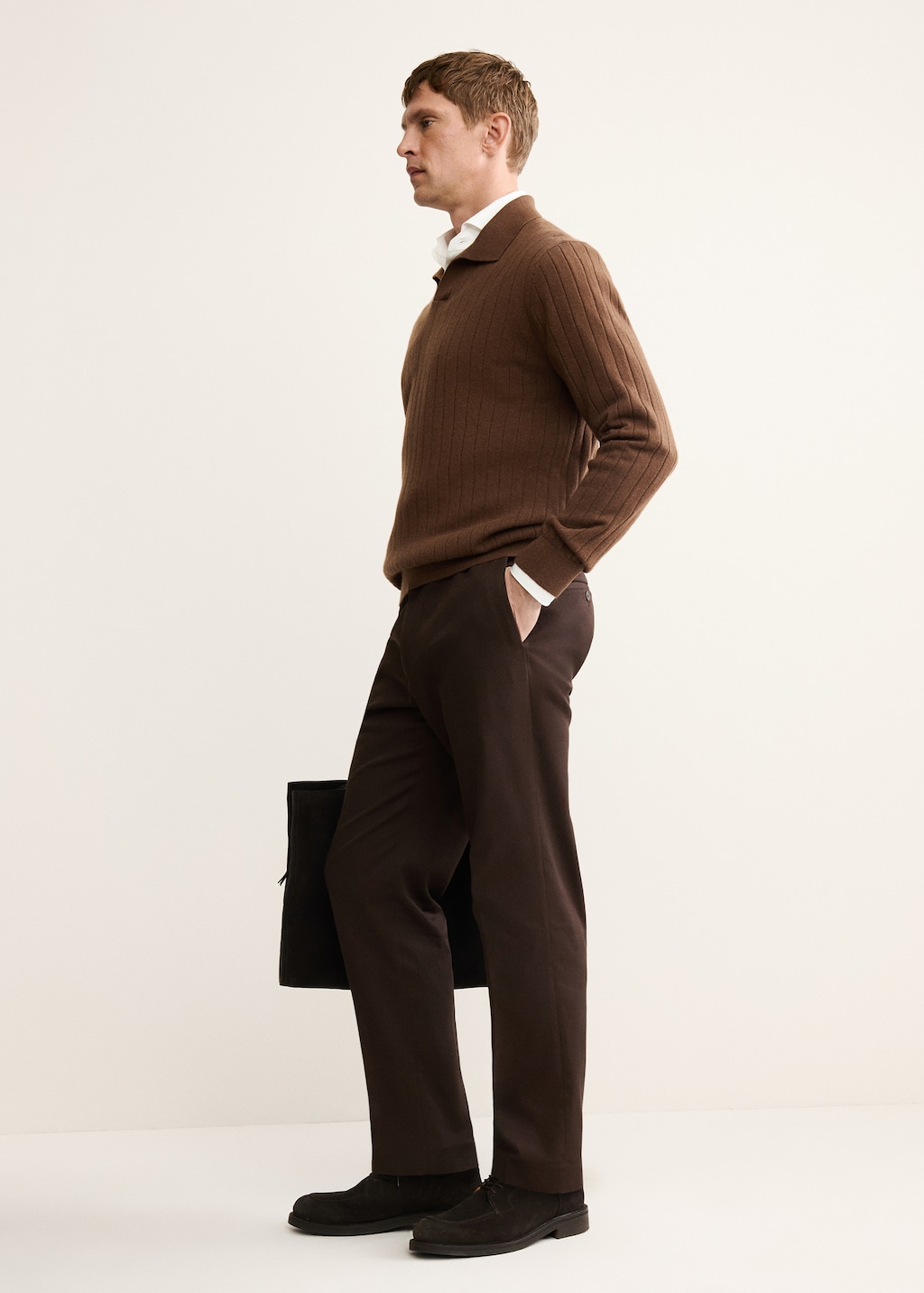 100% cashmere polo sweater