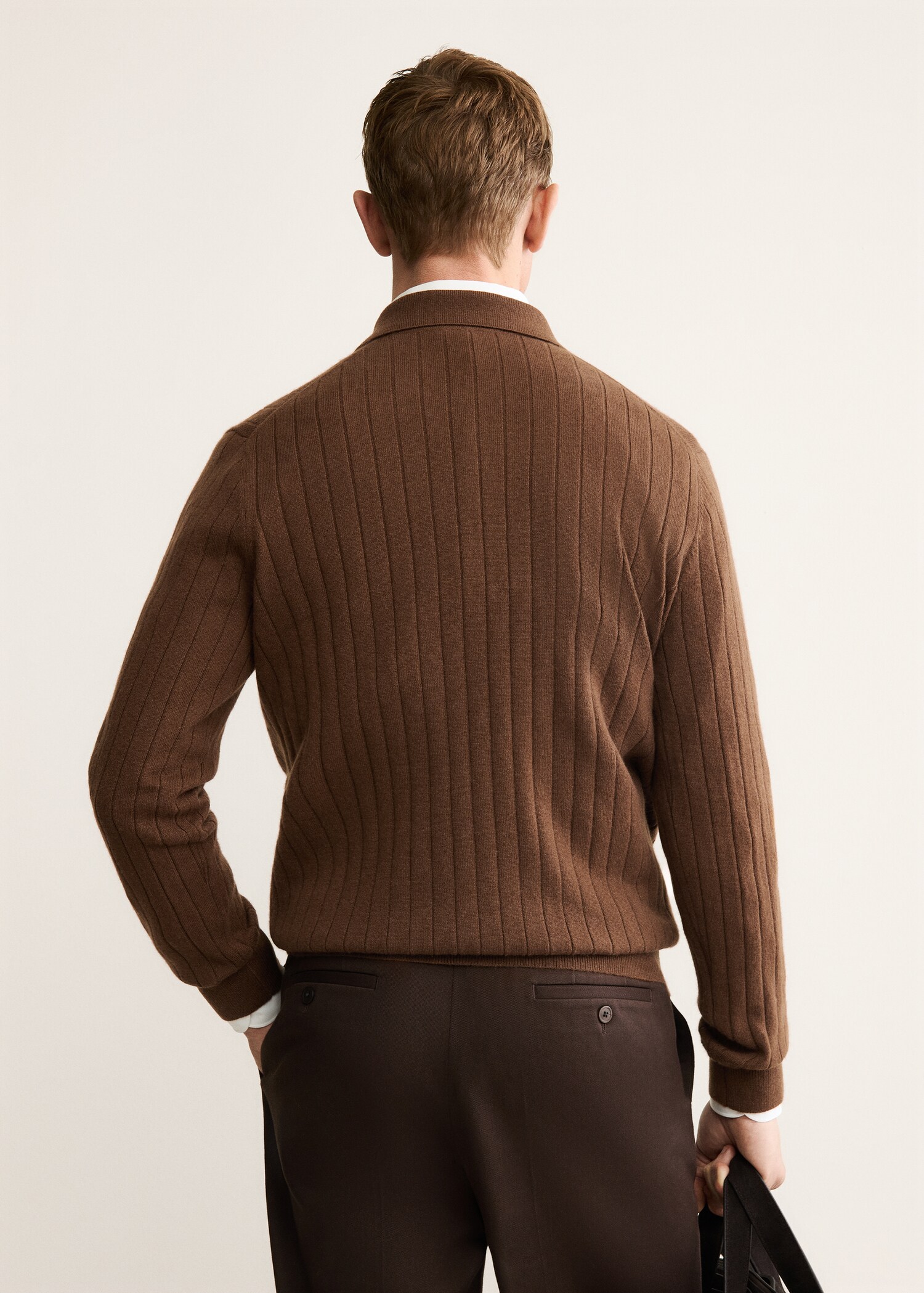 Camisola com estilo de polo de 100% caxemira - Verso do artigo