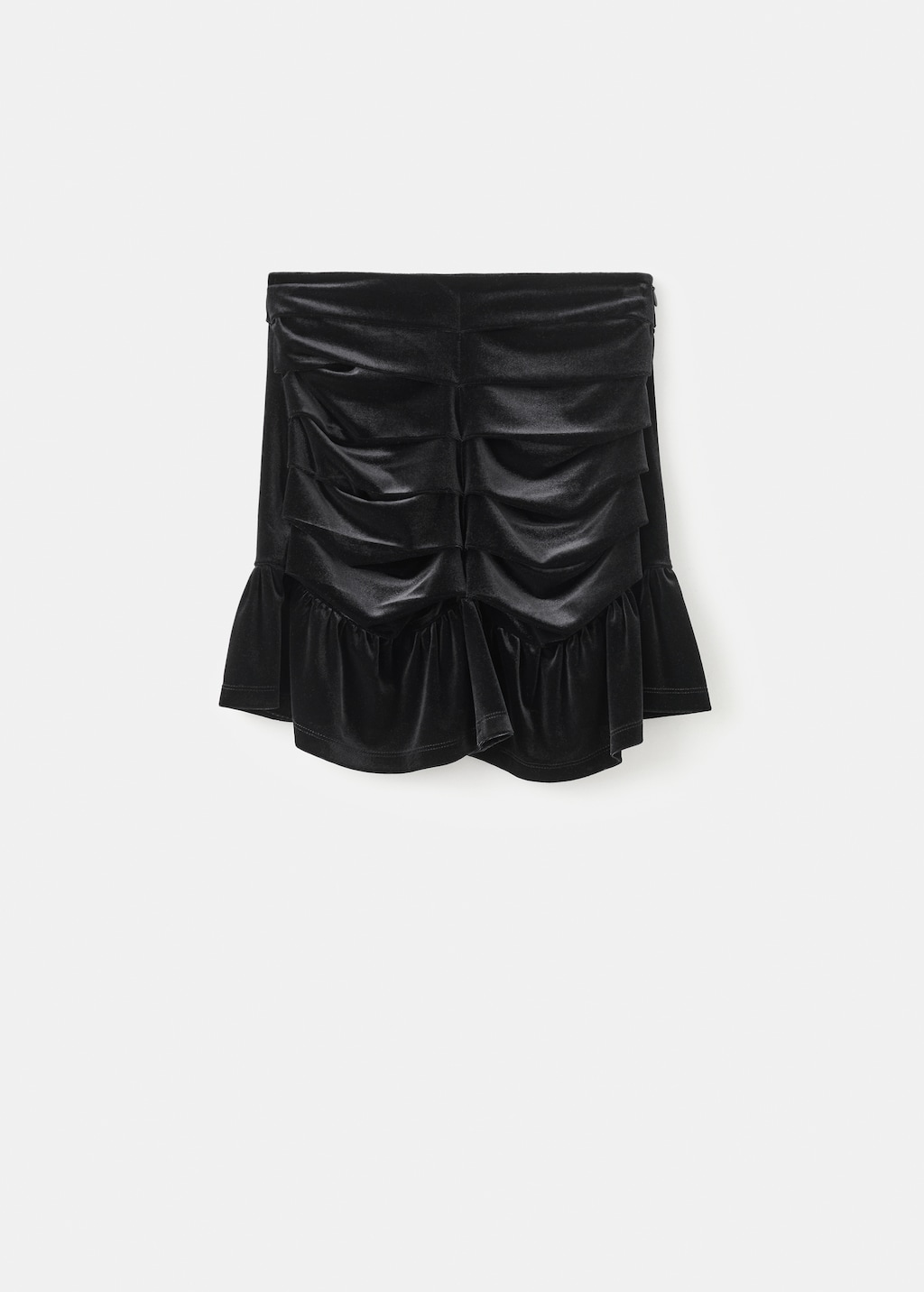 Draped velvet skirt