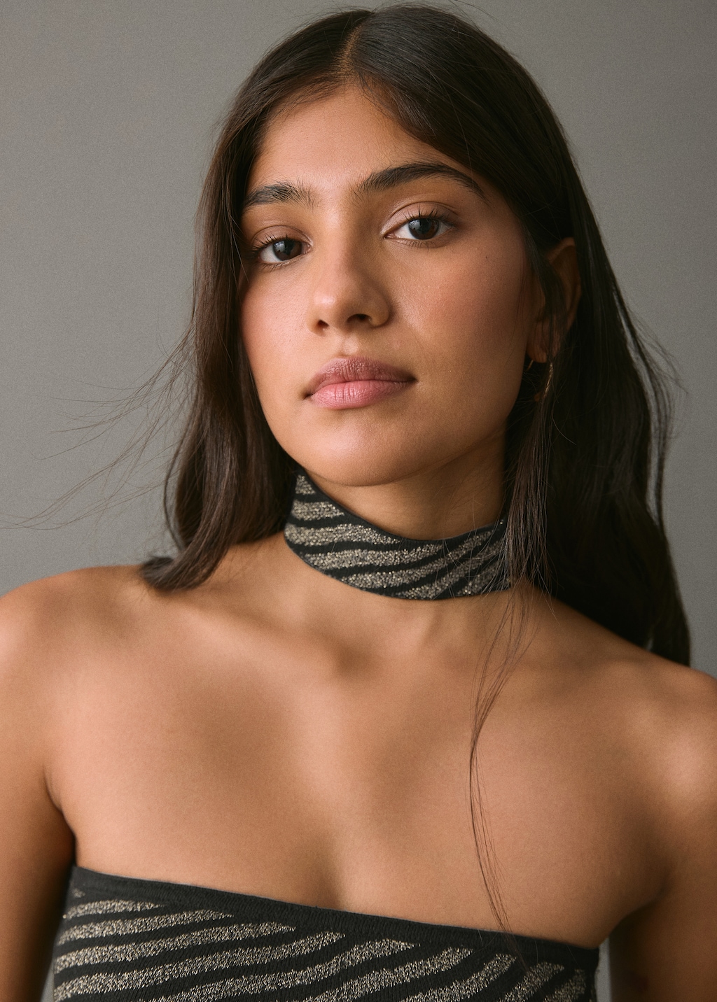 Striped strapless top