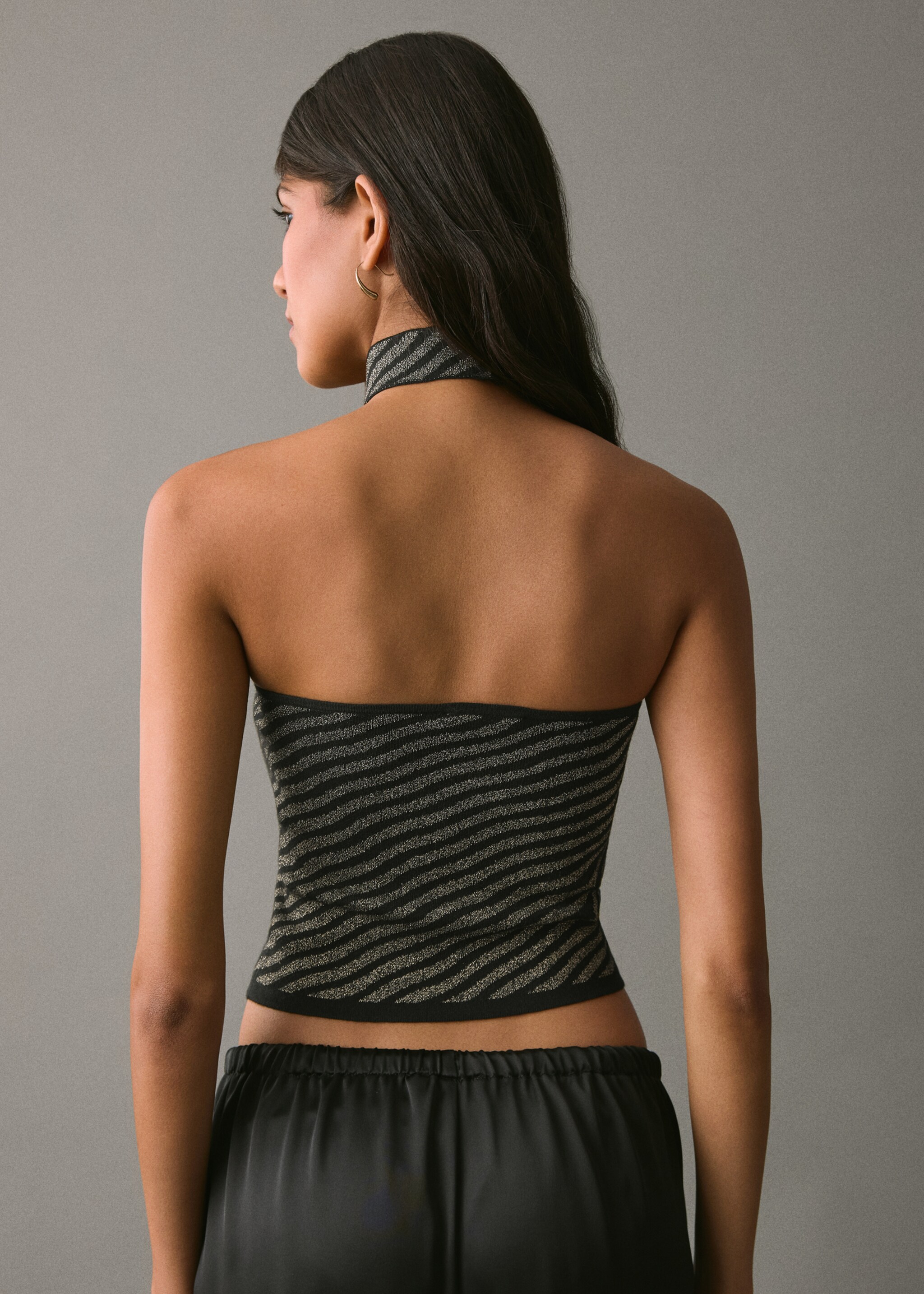 Haut bustier à rayures - Verso de l’article, Or. Ref: 17068280-00.