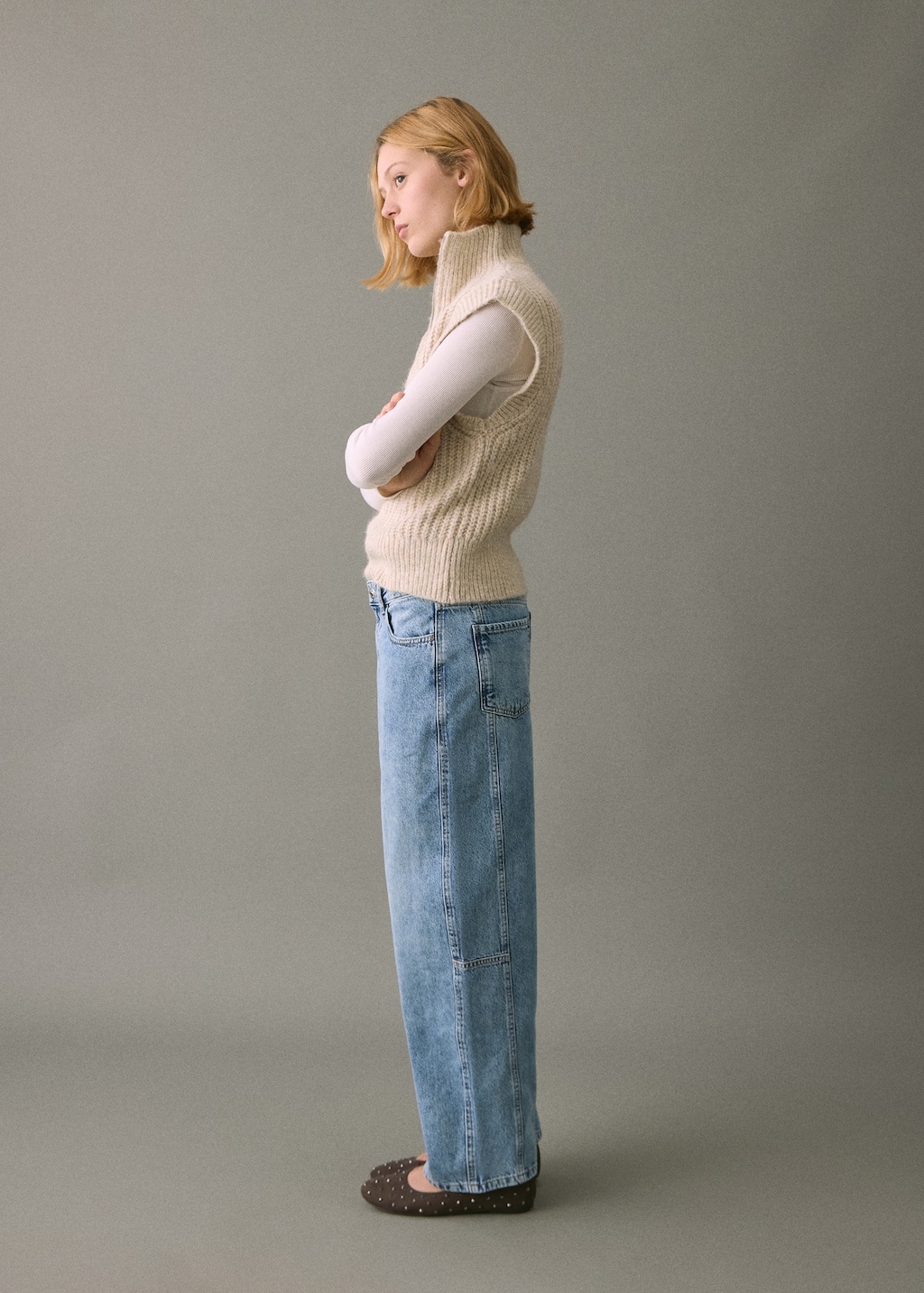 Mid-rise balloon jeans