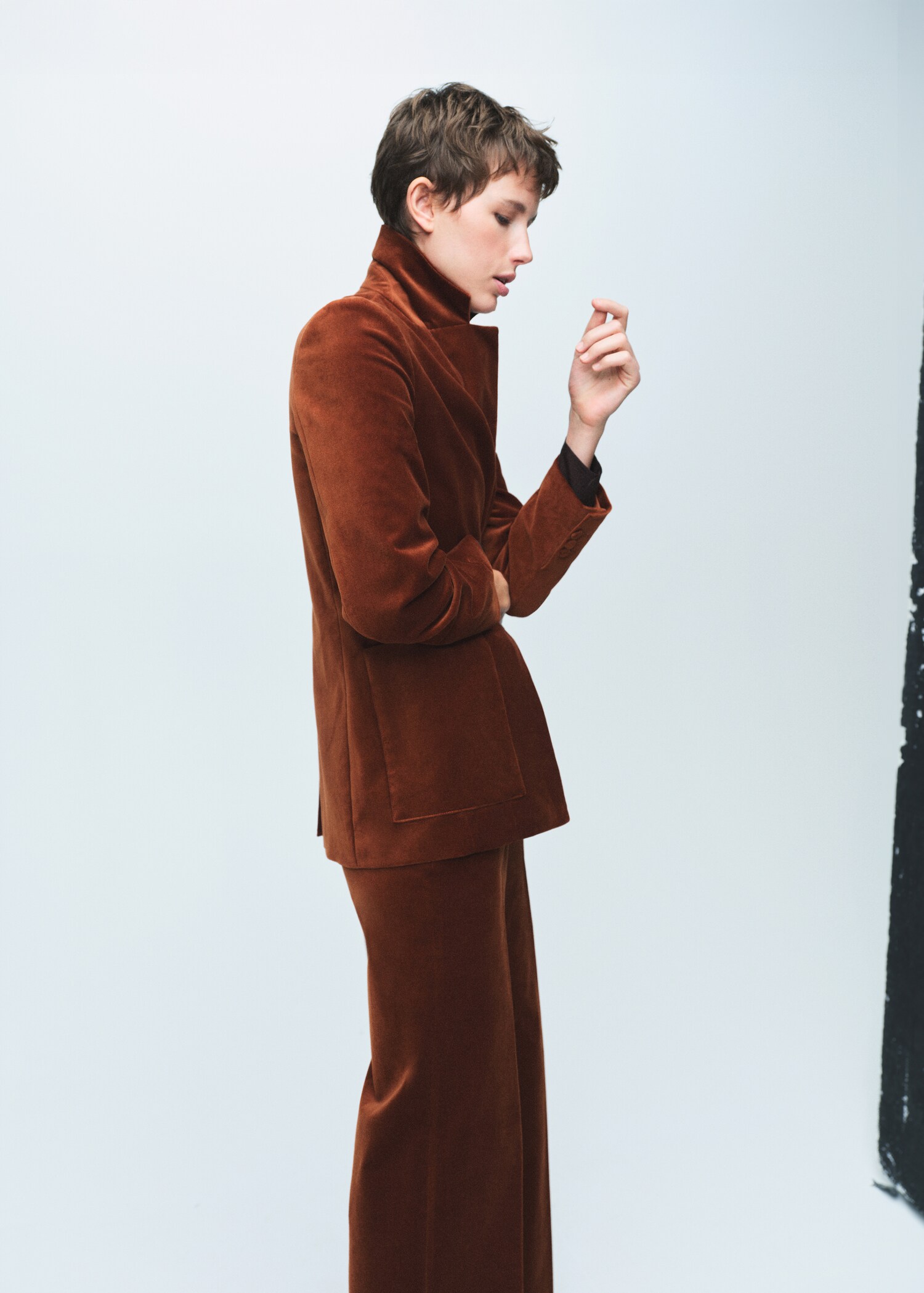 Velvet jacket with pockets - Medium plane