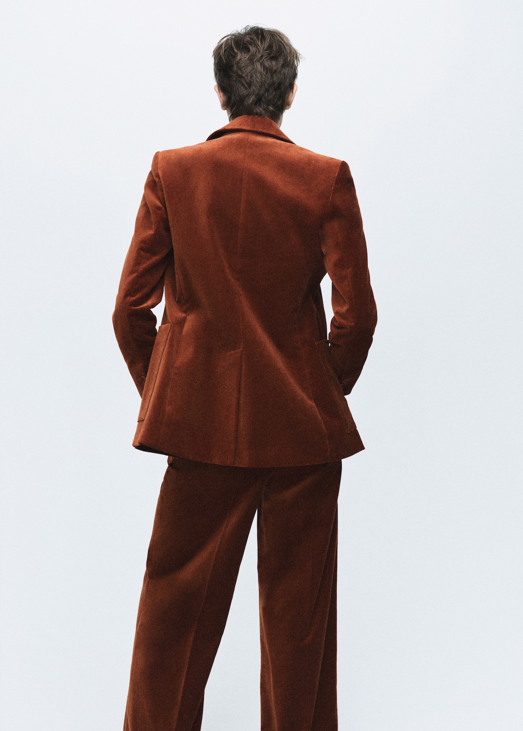 Velvet suit jacket with pockets