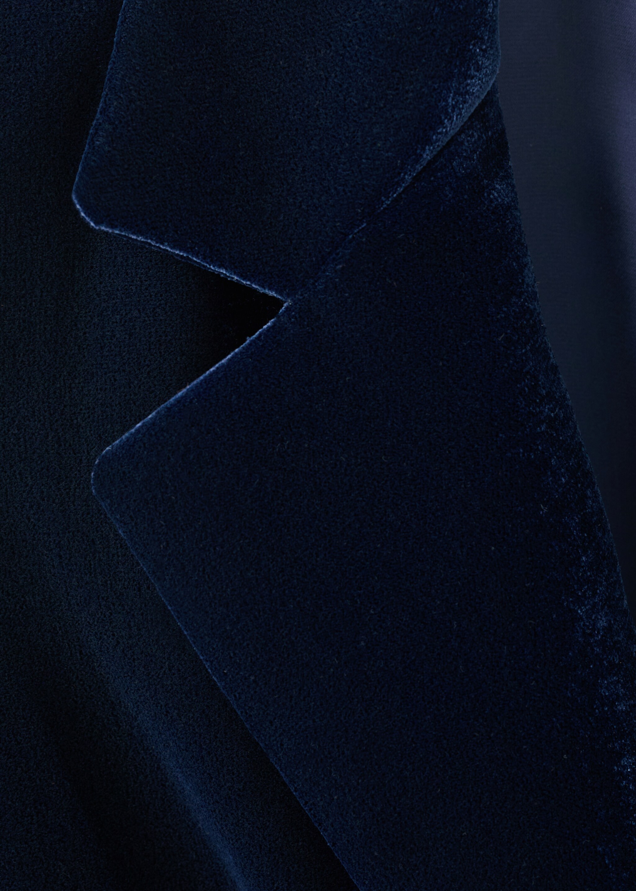 Double-breasted velvet jacket - Details of the article 0, Navy. Ref: 17068287-00.