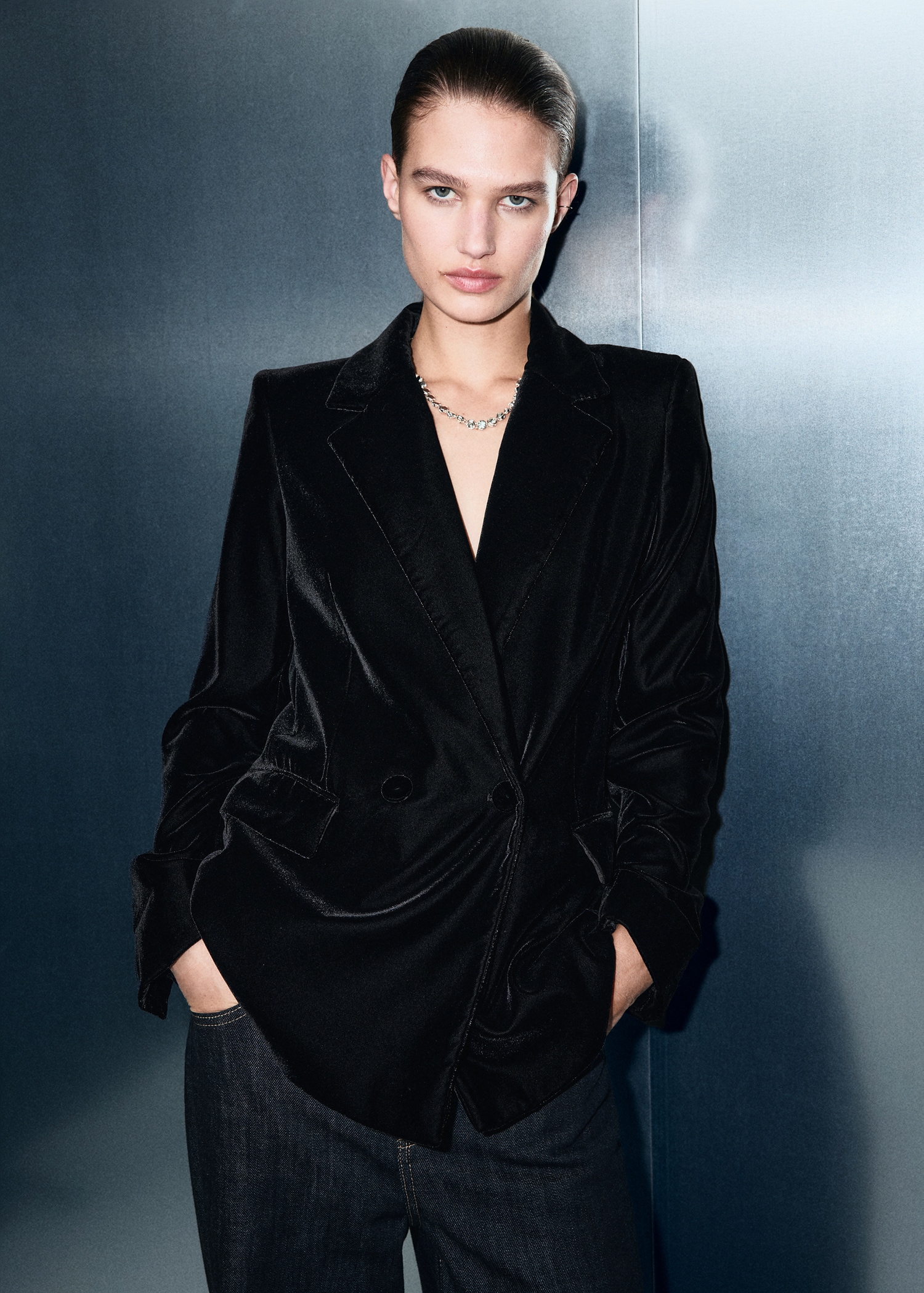 Blazer velours croisé Femme MANGO France métropolitaine