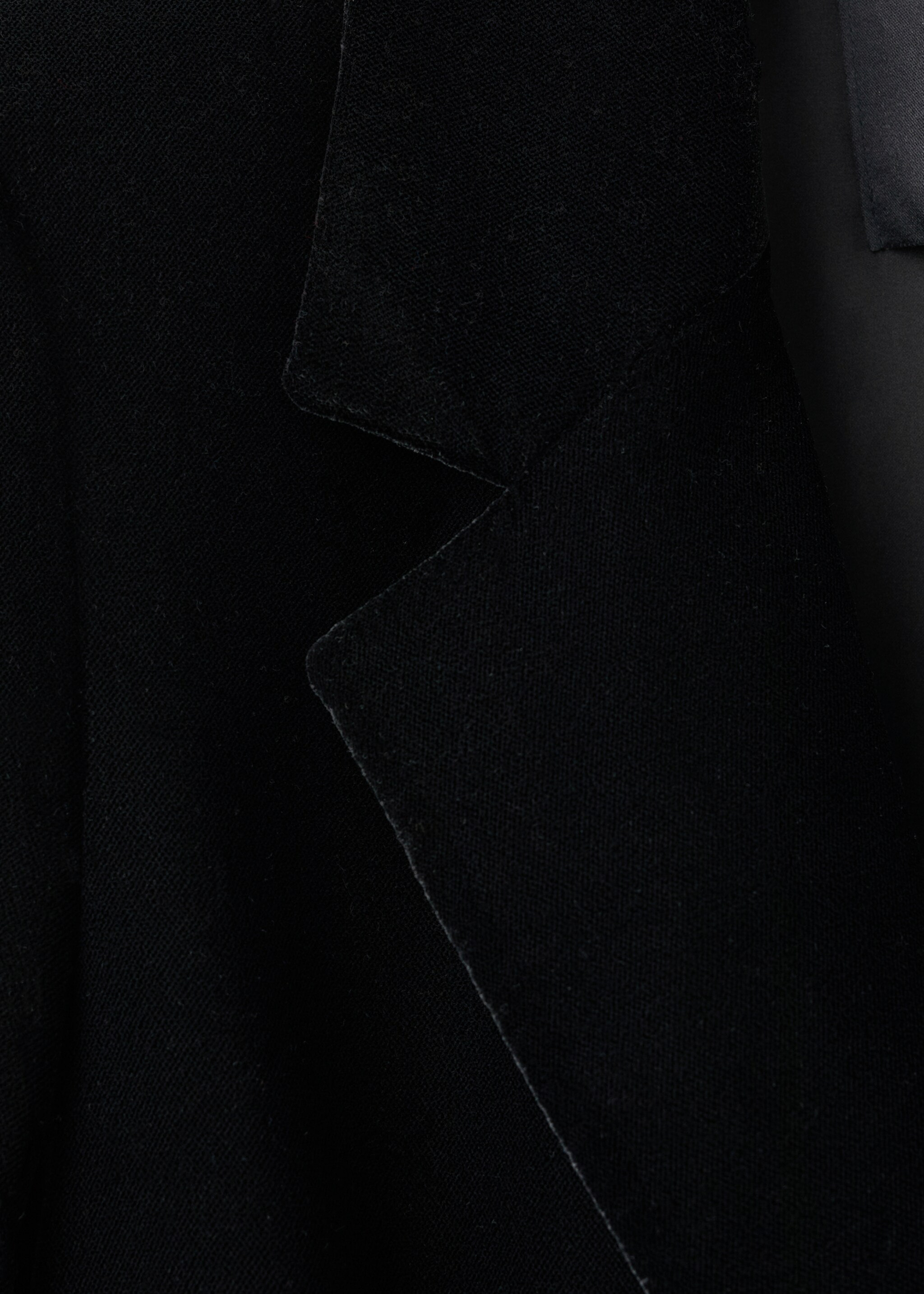 Double-breasted velvet jacket - Details of the article 0, Black. Ref: 17068287-00.