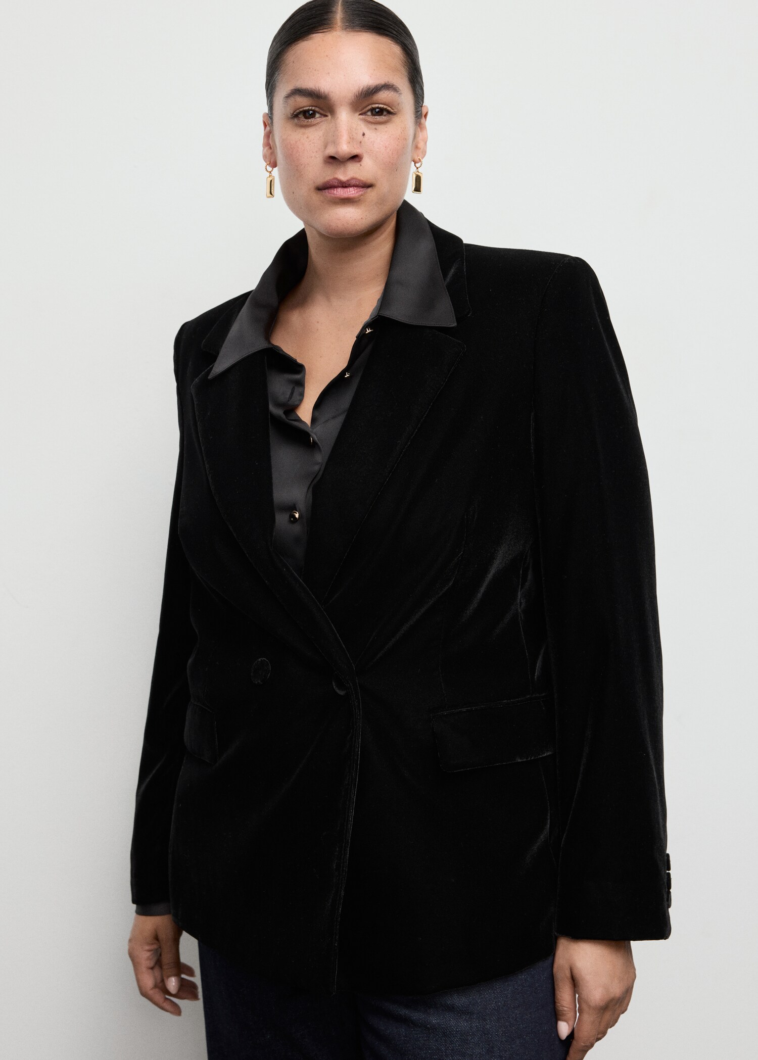 Double-breasted velvet jacket - Details of the article 5