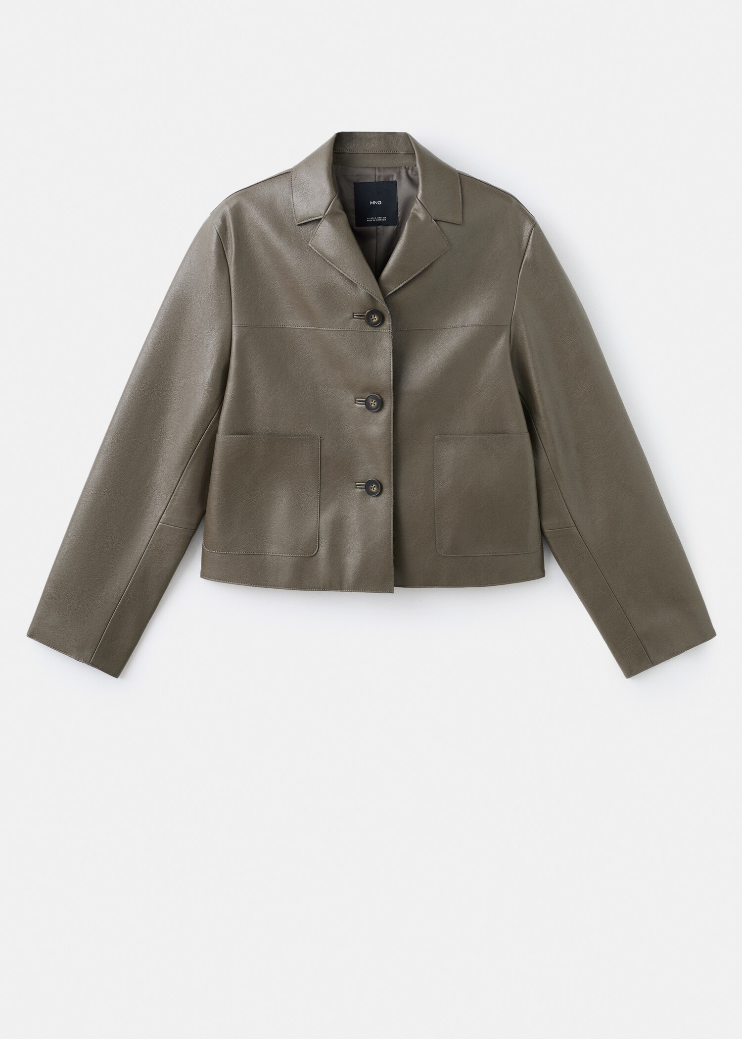 Leather-effect jacket with pockets - Article without model