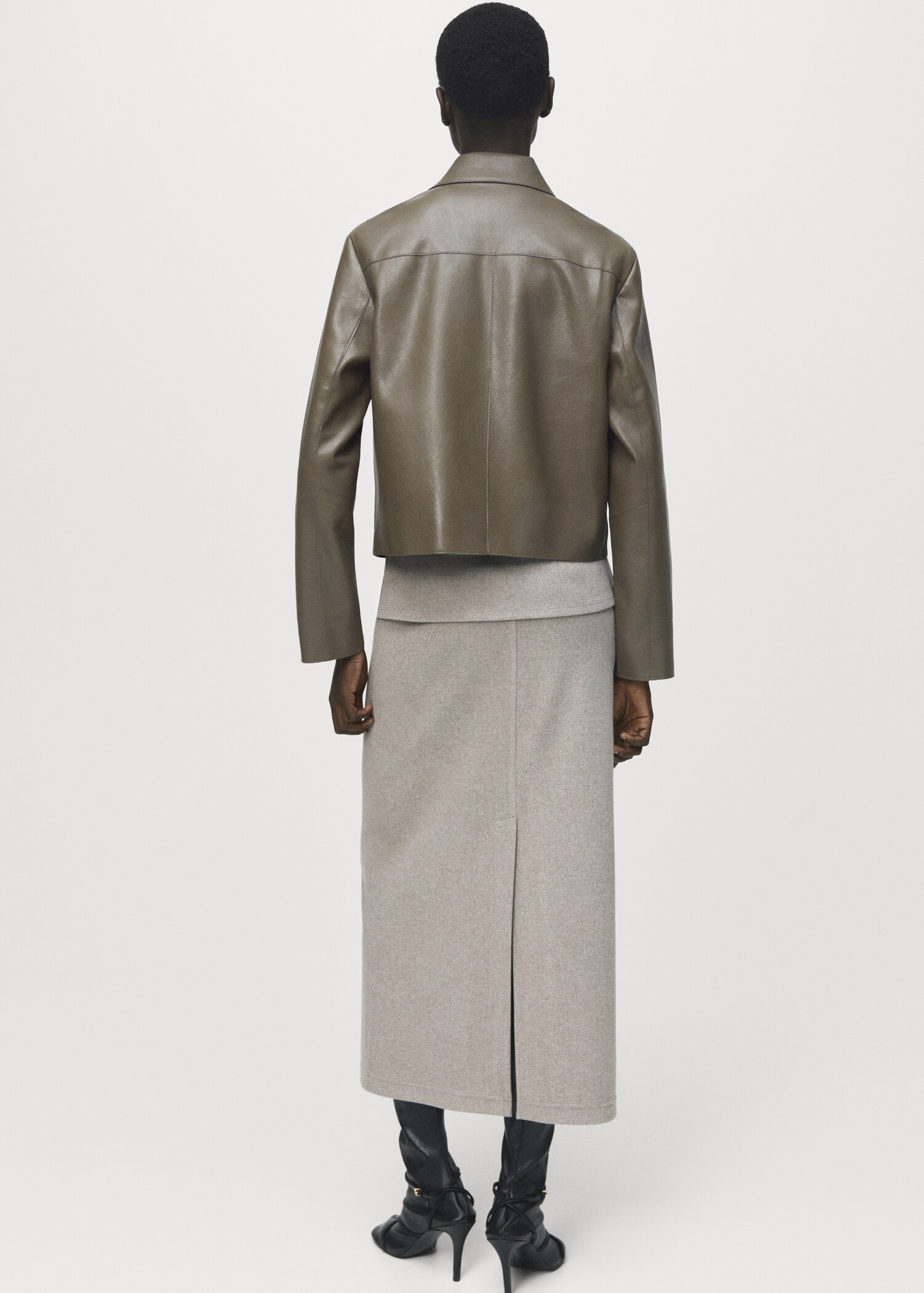 Leather-effect jacket with pockets - Reverse of the article