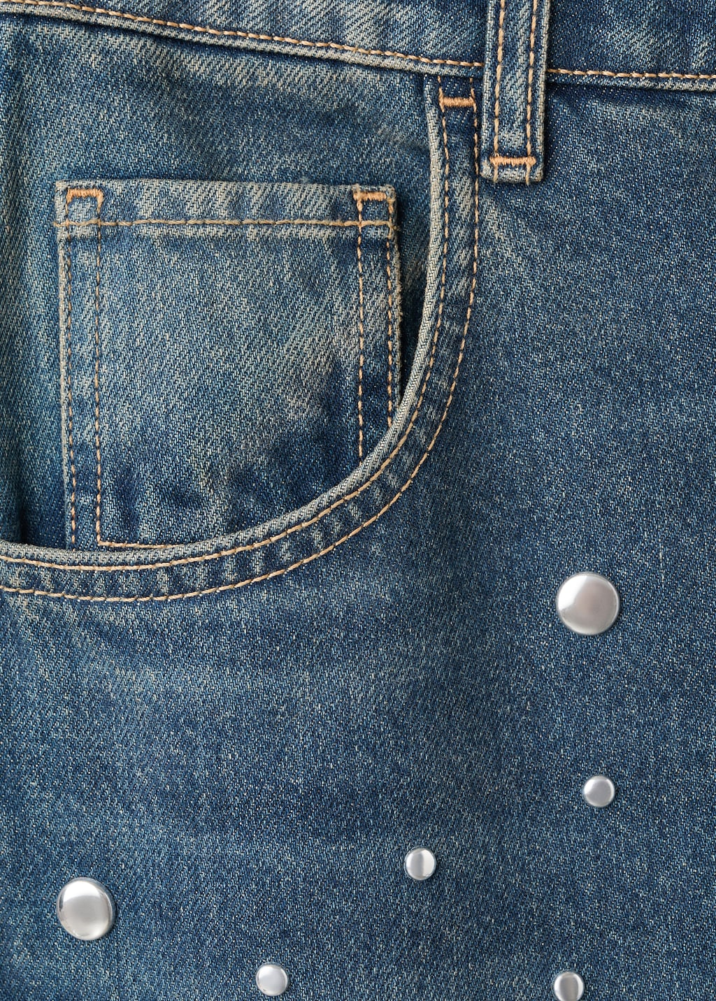 Straight-fit jeans with studs