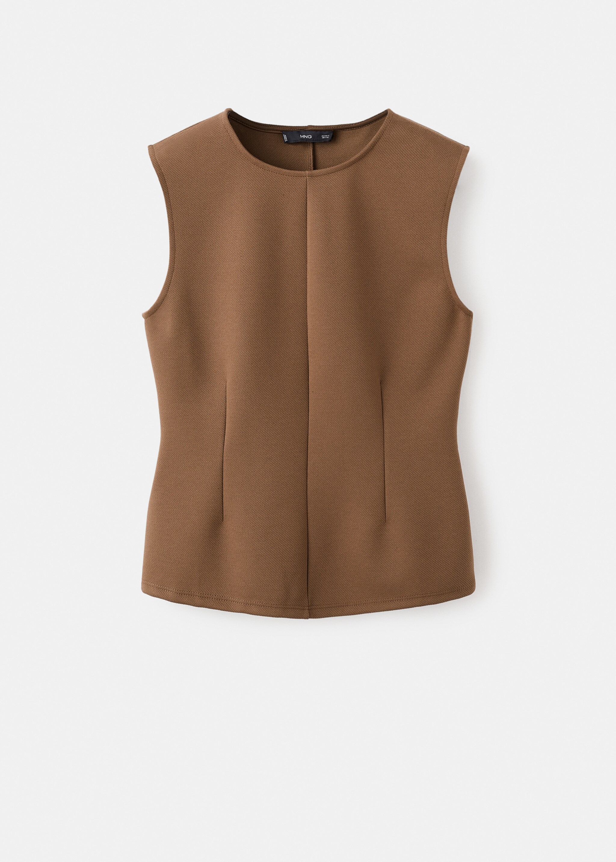 Fitted top with wide straps - Article without model, Medium Brown. Ref: 17068291-00.