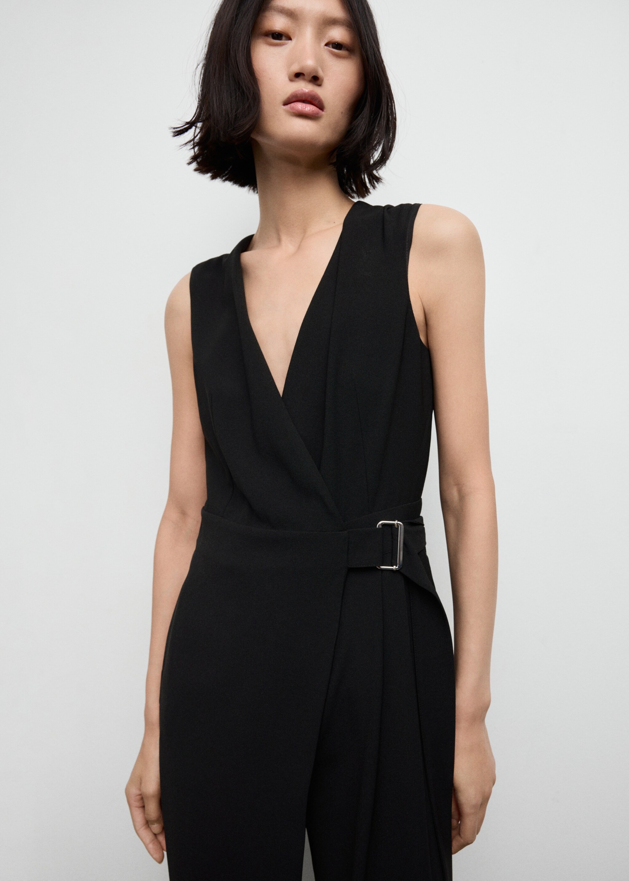 Belt wrap jumpsuit - Medium plane, Black. Ref: 17068292-00.