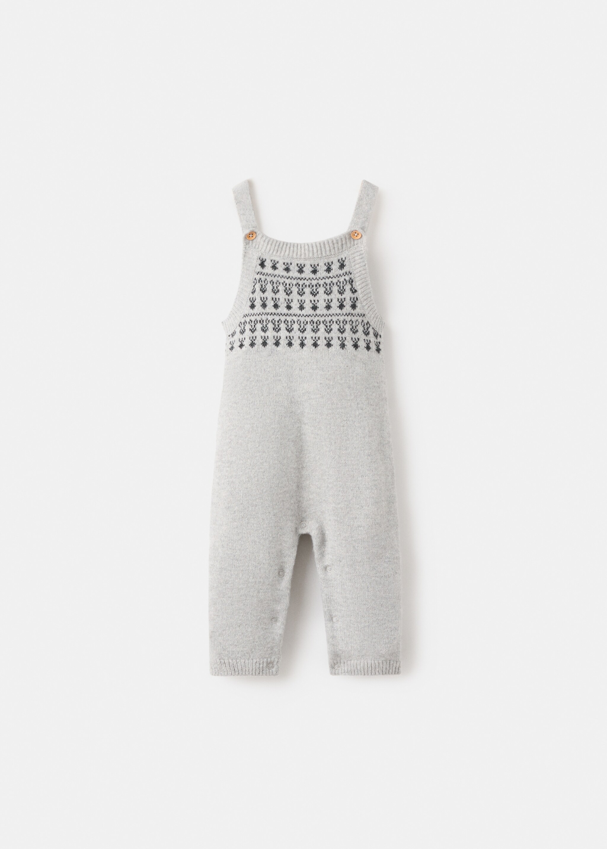 Embroidered bib overalls - Termék modell nélkül, Közepes szürke. Ref: 17068633-00.