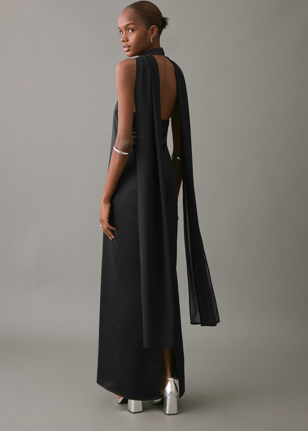 Satin halter neck dress