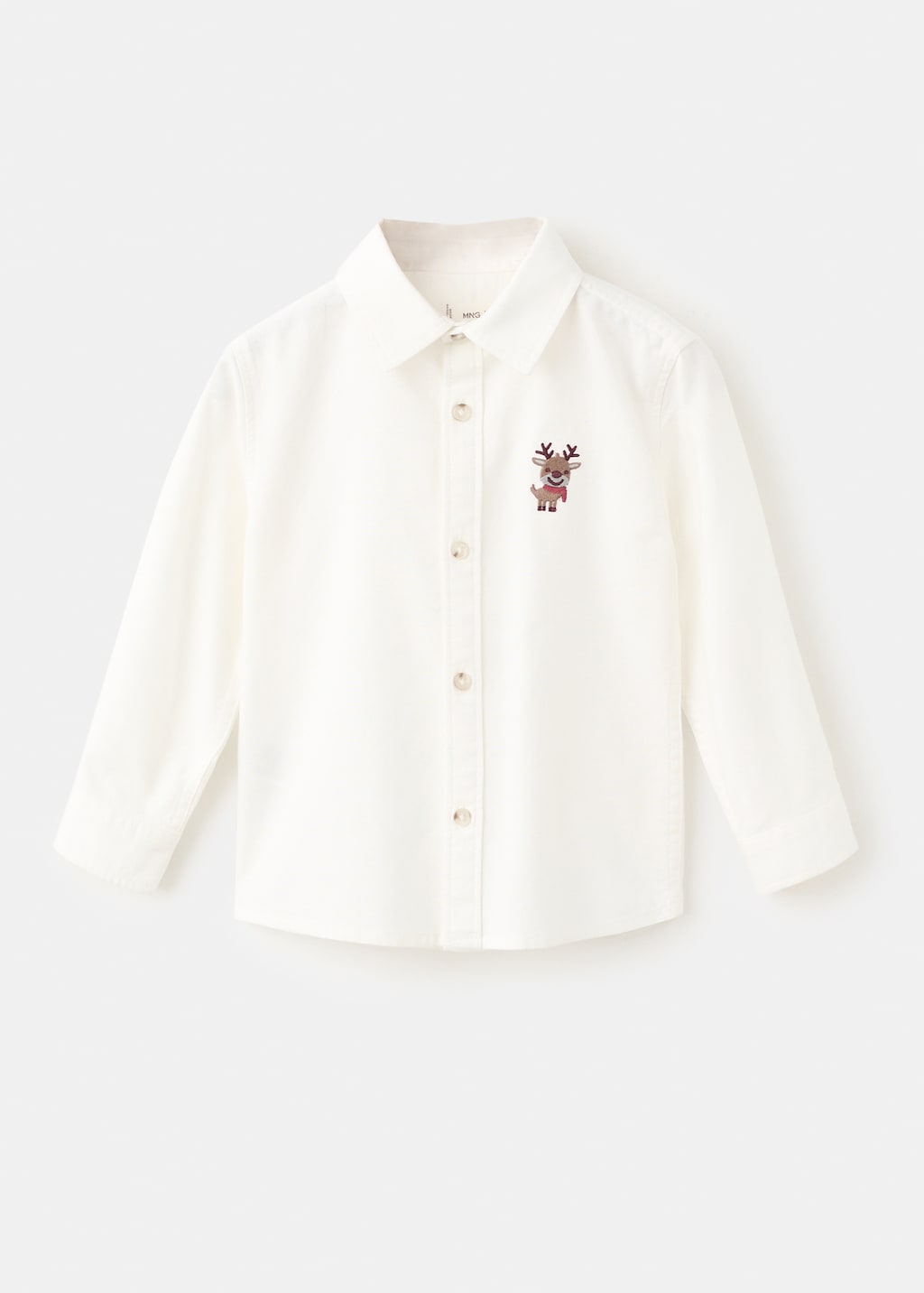 Shirt with reindeer embroidery