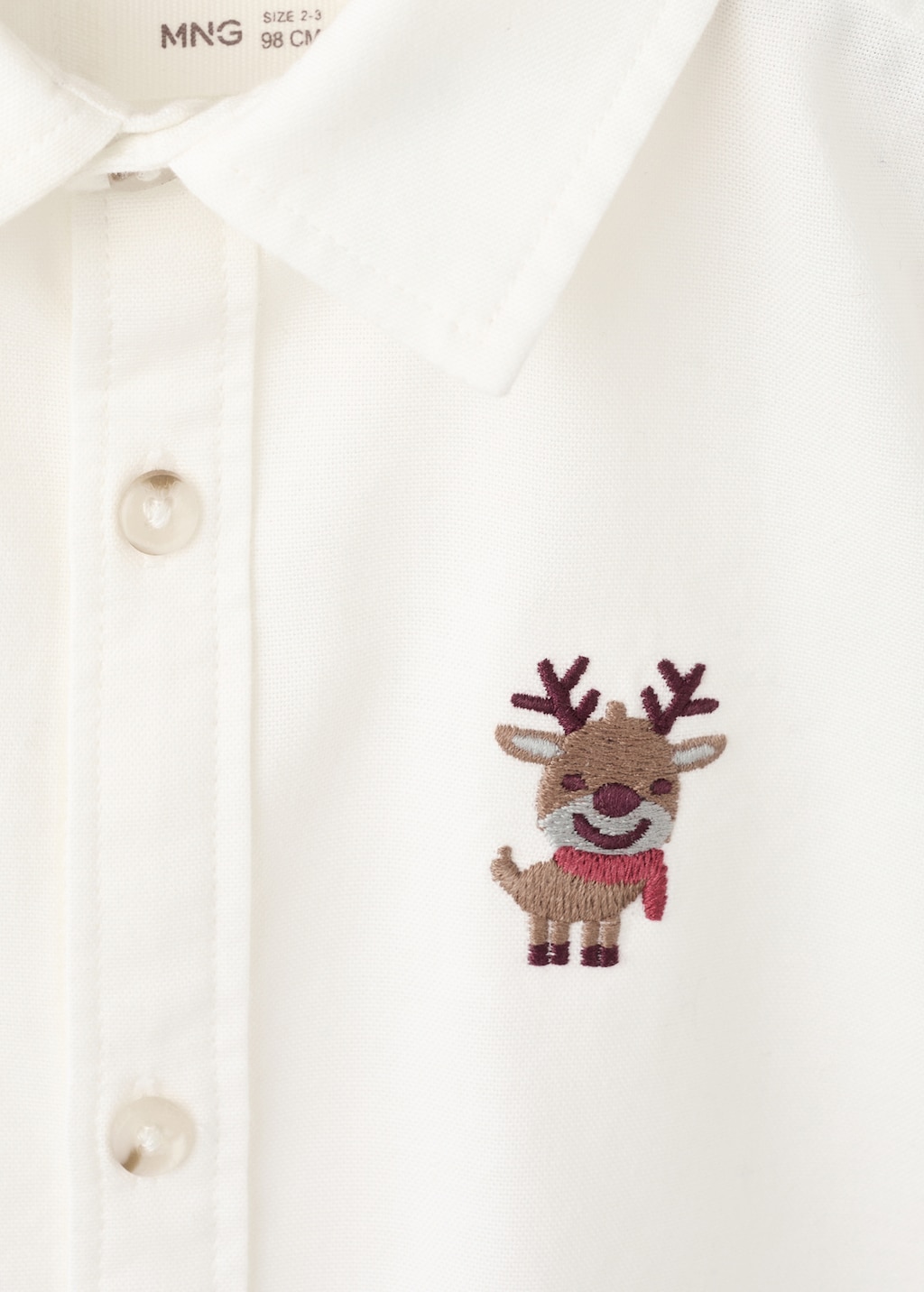 Shirt with reindeer embroidery
