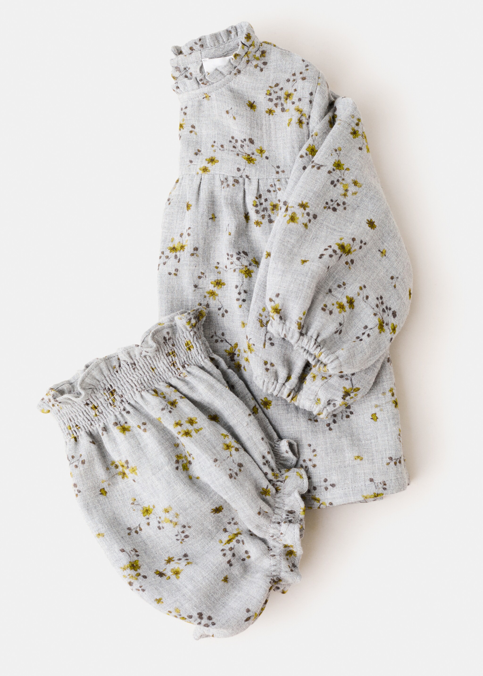 Printed dress and nappy cover - Details of the article 8, Medium Heather Grey. Ref: 17068637-00.