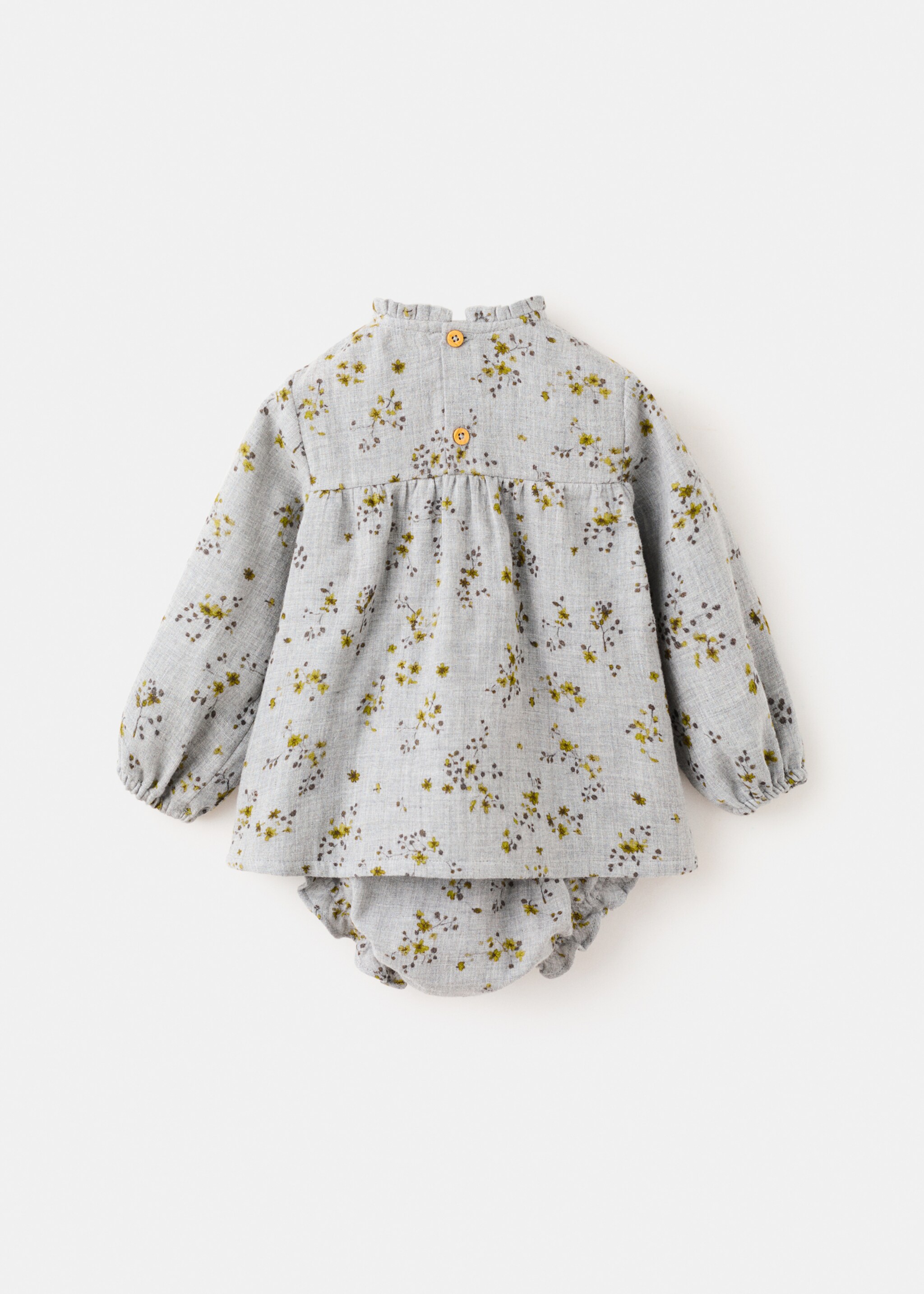 Printed dress and nappy cover - Reverse of the article, Medium Heather Grey. Ref: 17068637-00.