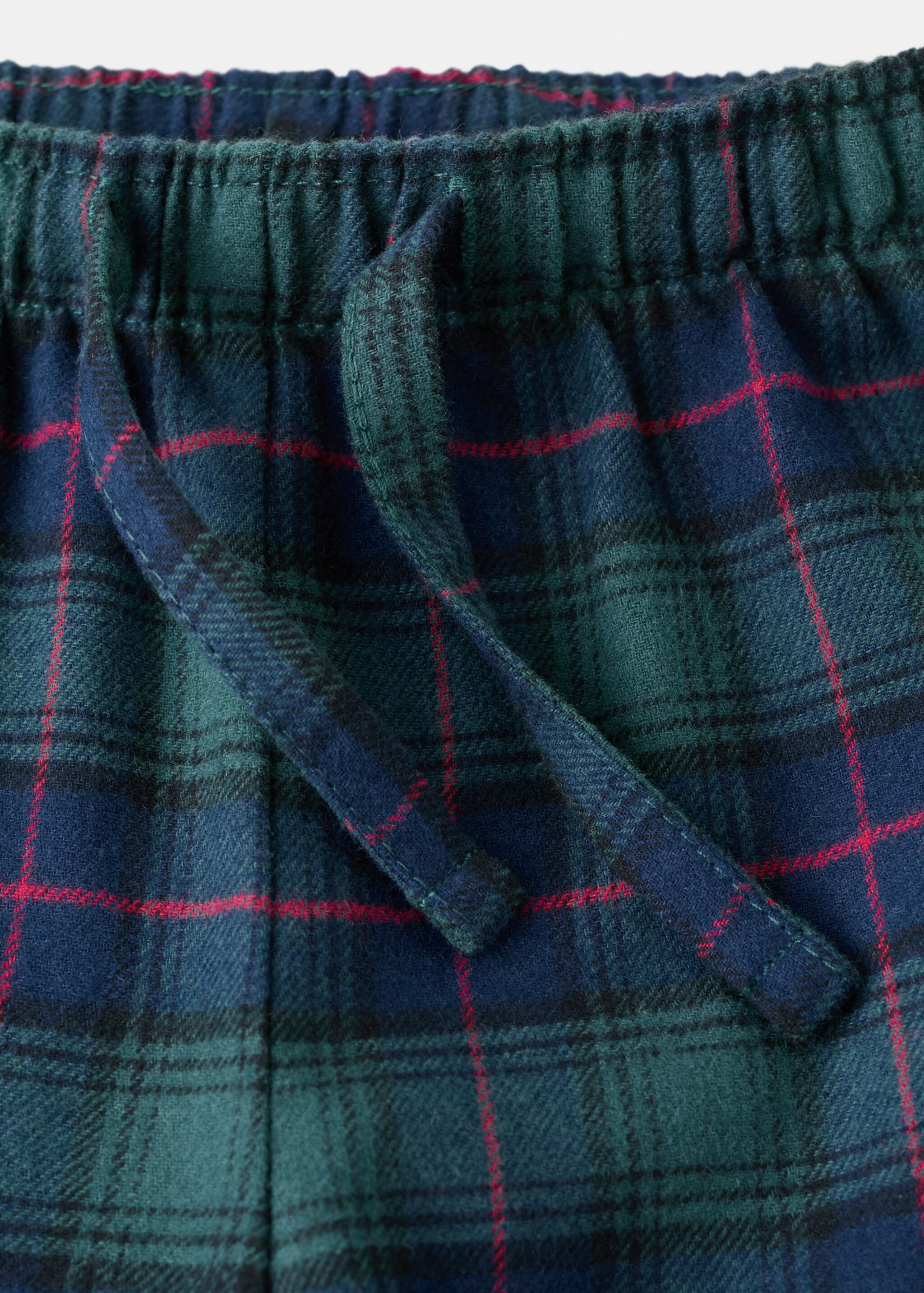 Pyjama long à carreaux - Détail de l'article 0, Vert forêt. Ref: 17068638-00.