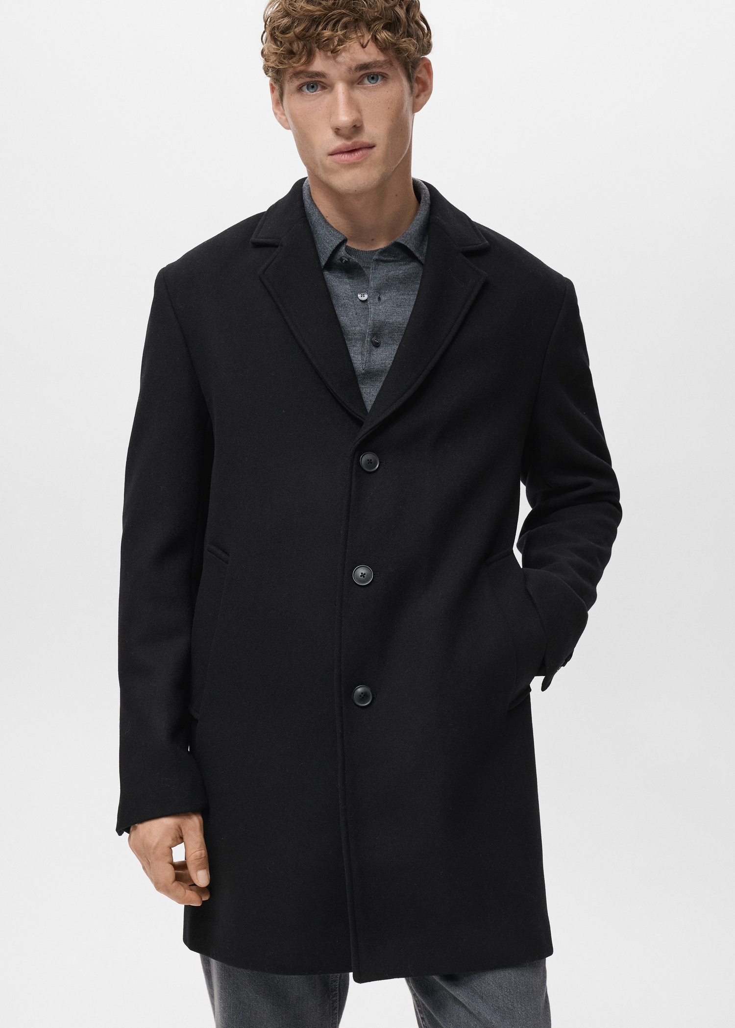 Lightweight recycled wool coat - Main Image