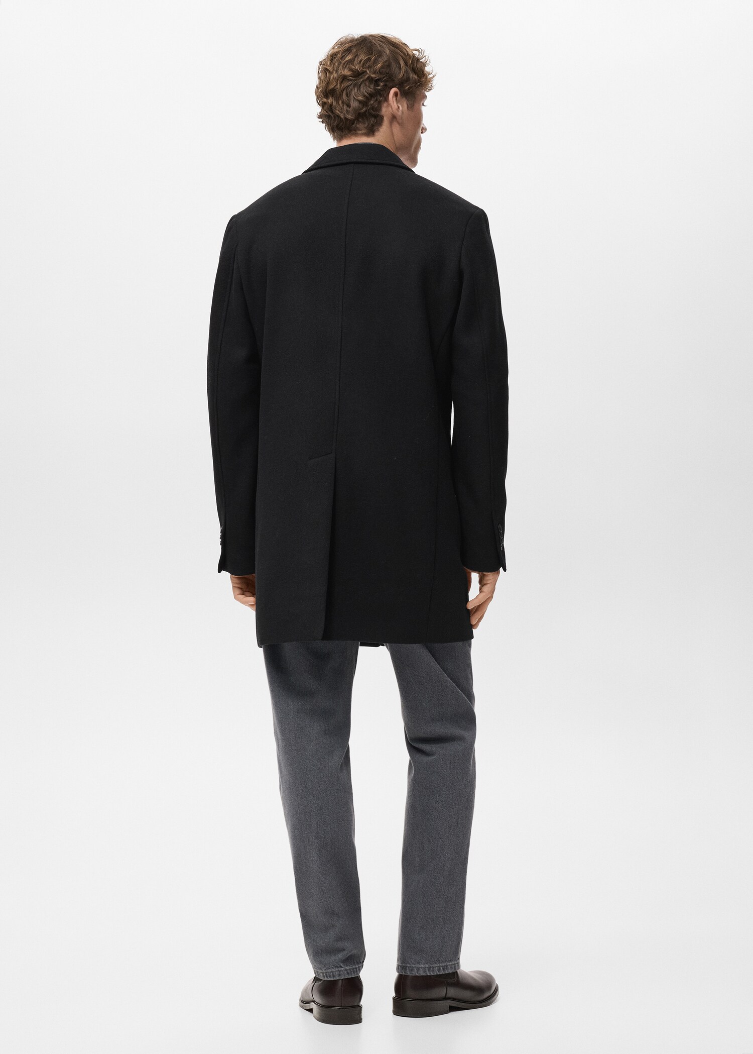 Abrigo ligero lana reciclada - Reverso del artículo