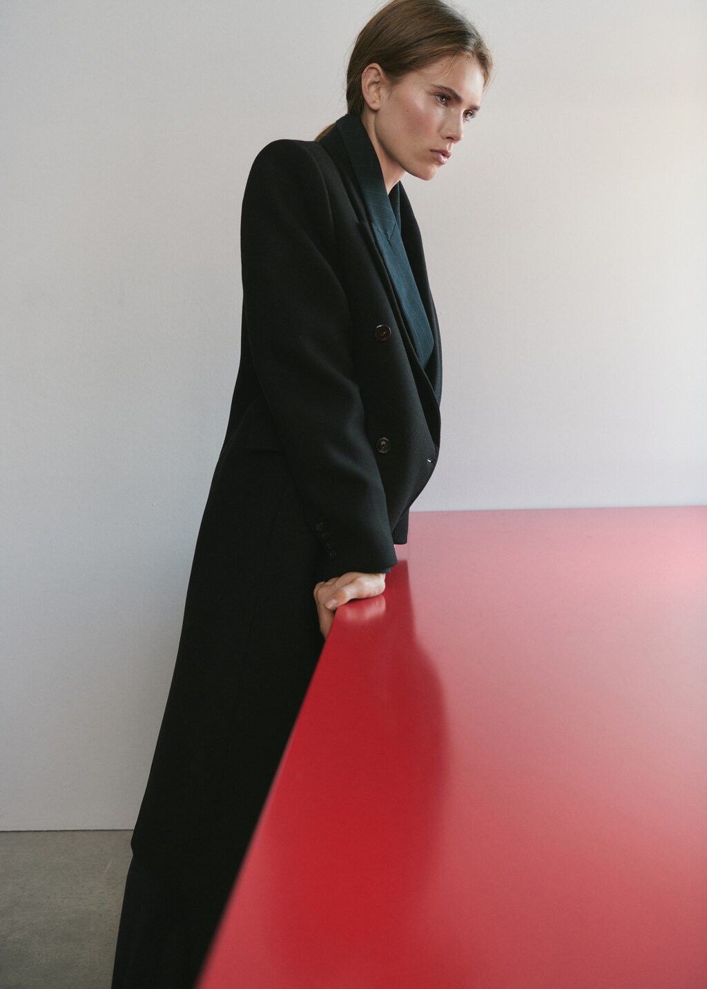 Mango Double-breasted wool coat