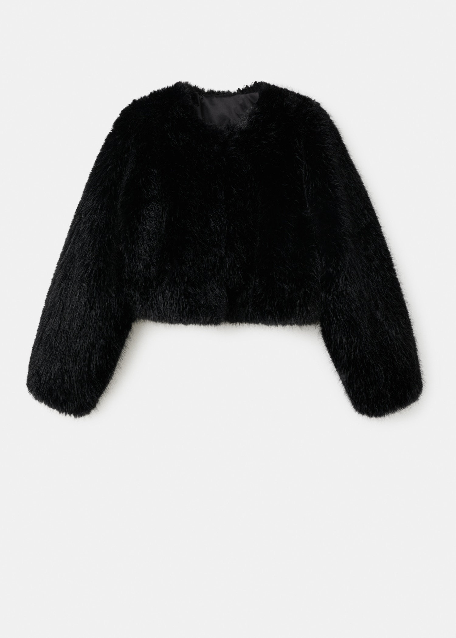 Chaqueta crop efecto pelo - Artículo sin modelo