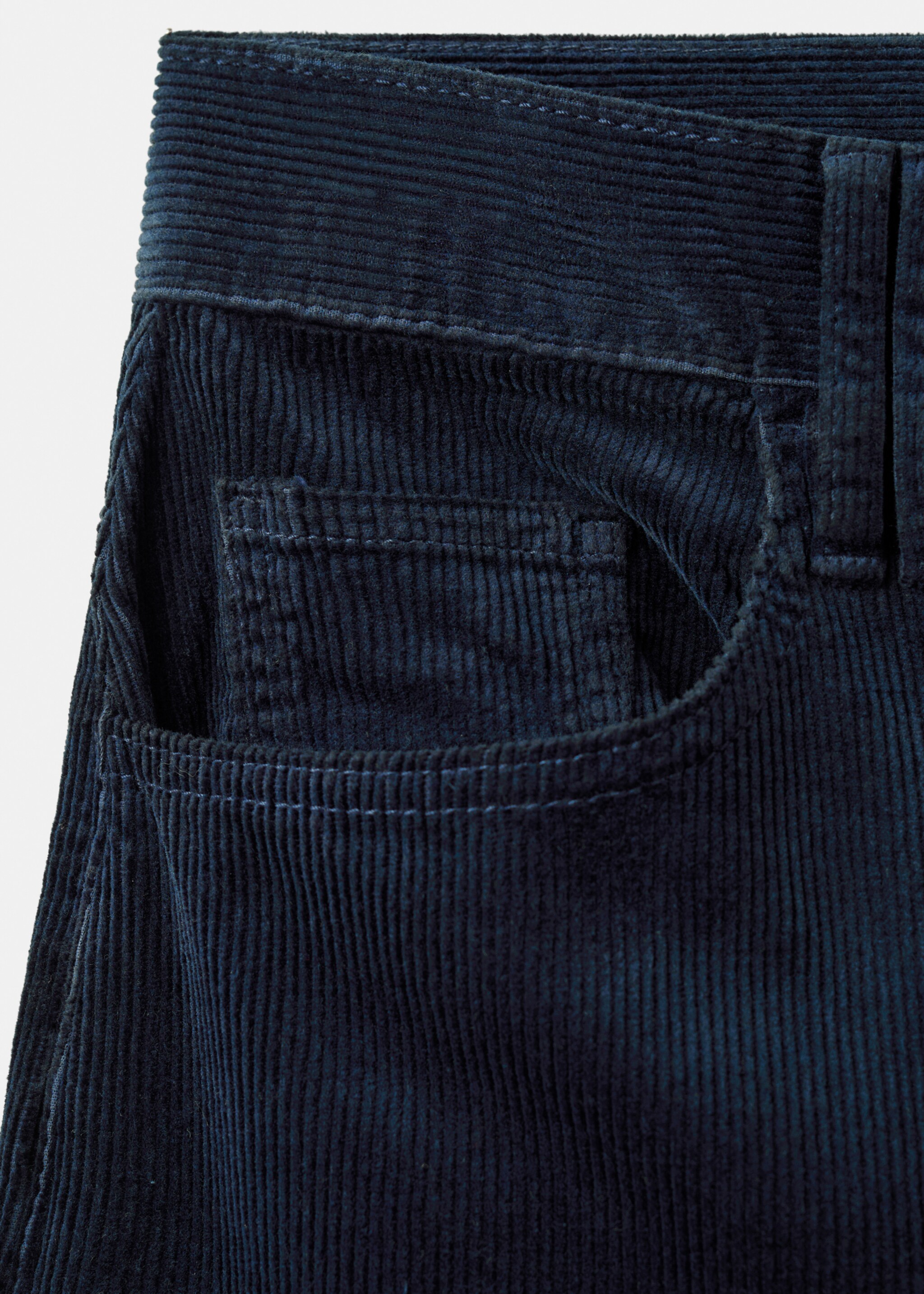 Wide-leg corduroy jeans - Details of the article 0, Navy. Ref: 17069094-00.