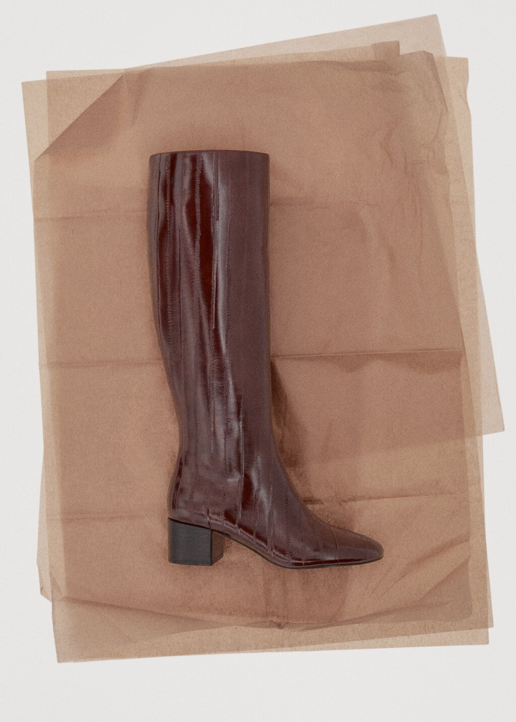 Textured heeled boots