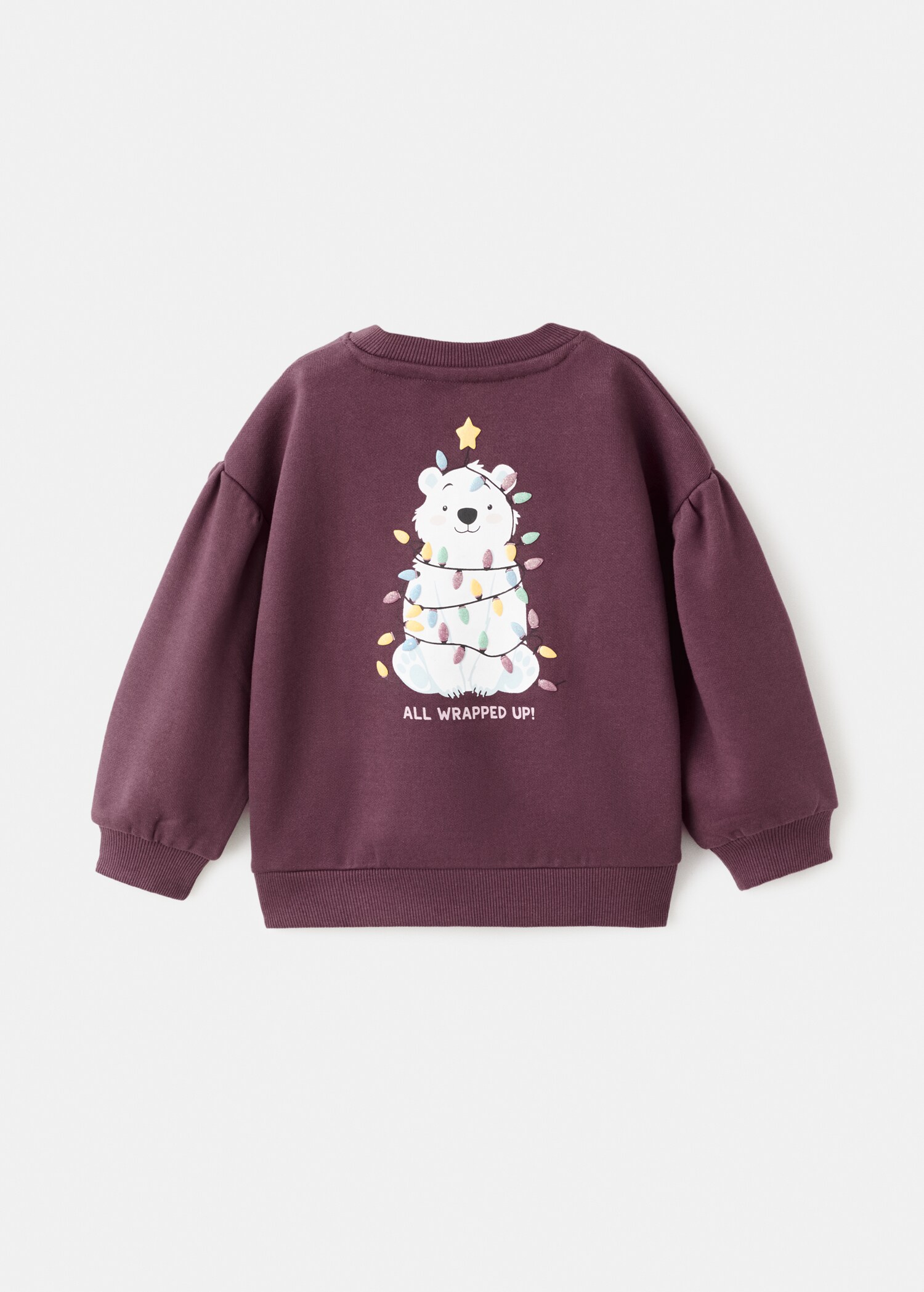 Gemustertes Baumwoll-Sweatshirt - Rückseite des Artikels