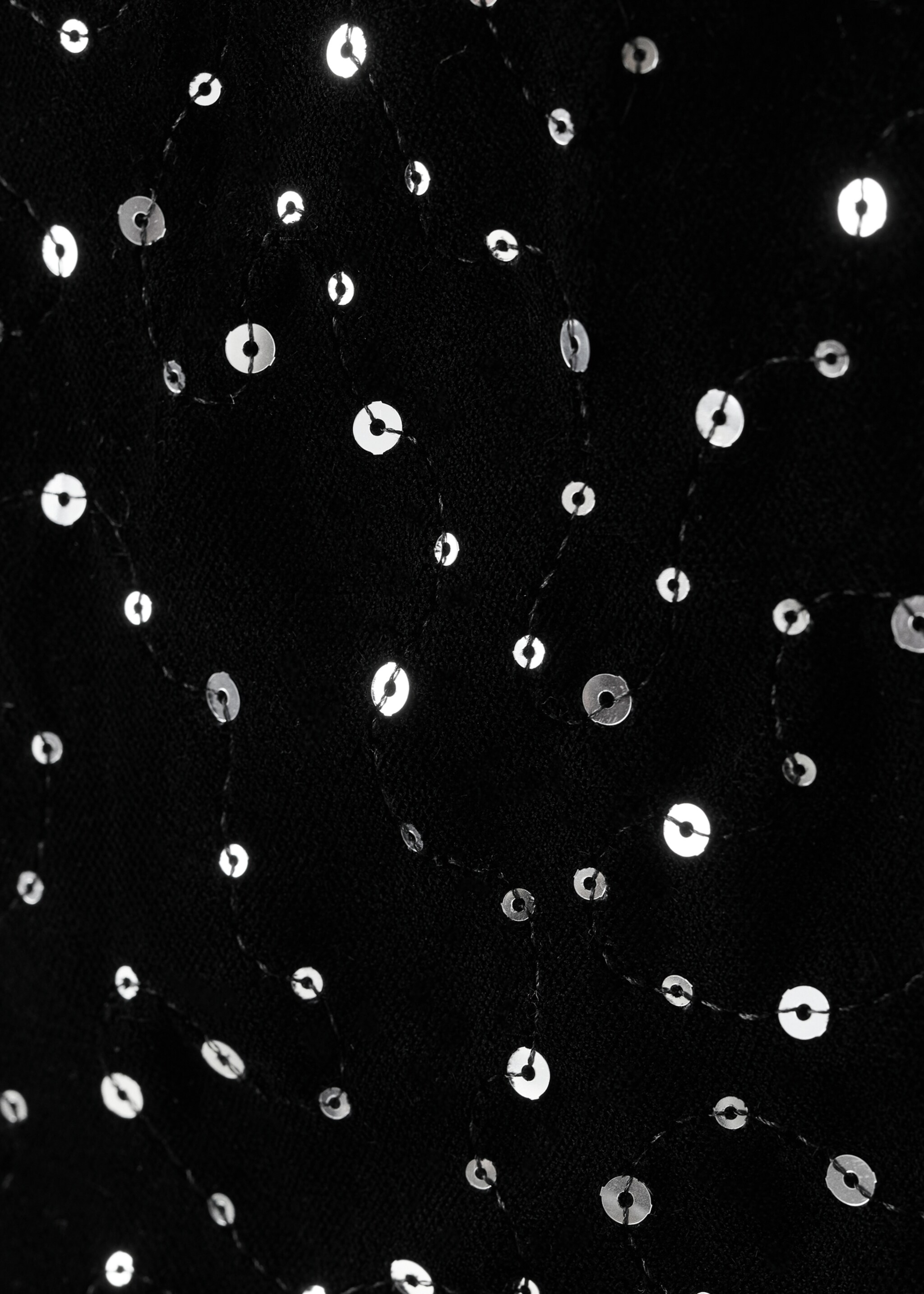 Sequins long jumpsuit - Details of the article 0, Black. Ref: 17069100-00.