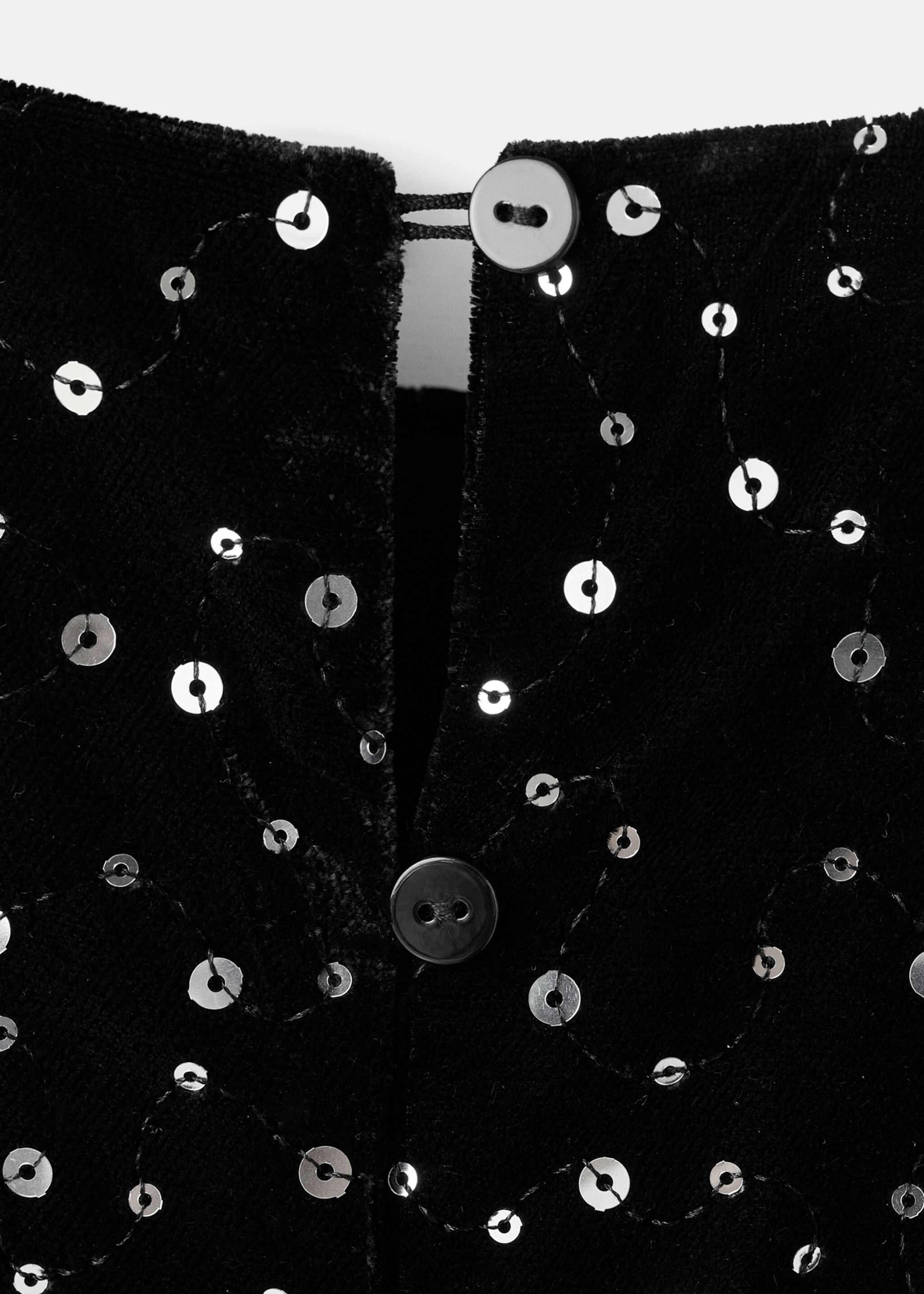 Sequins long jumpsuit - Details of the article 8, Black. Ref: 17069100-00.