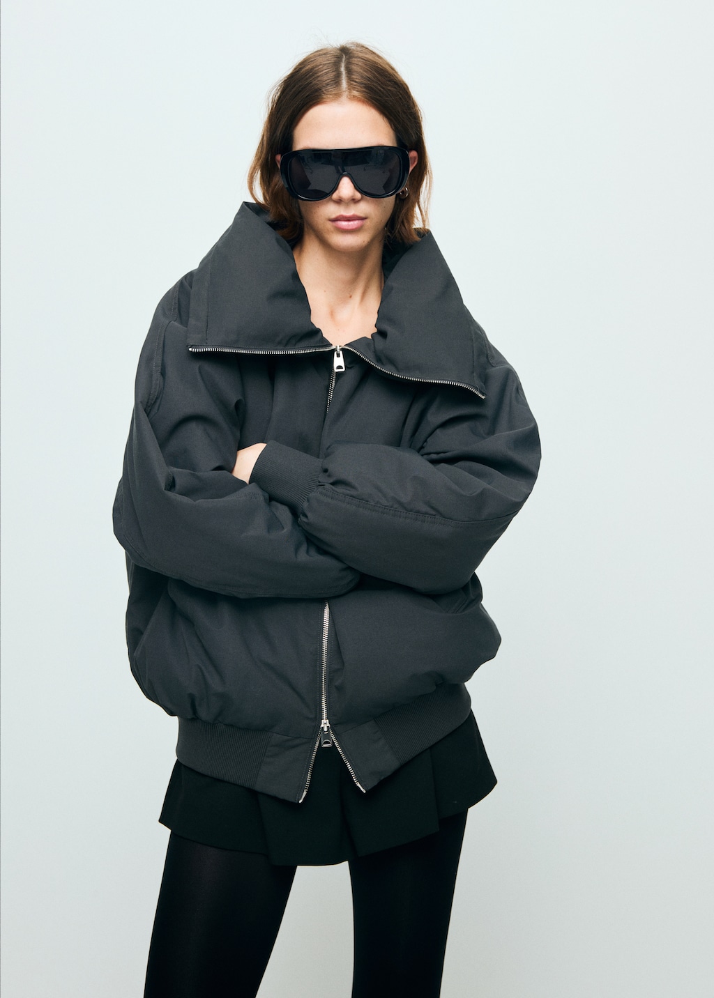 Mango Funnel-neck bomber jacket