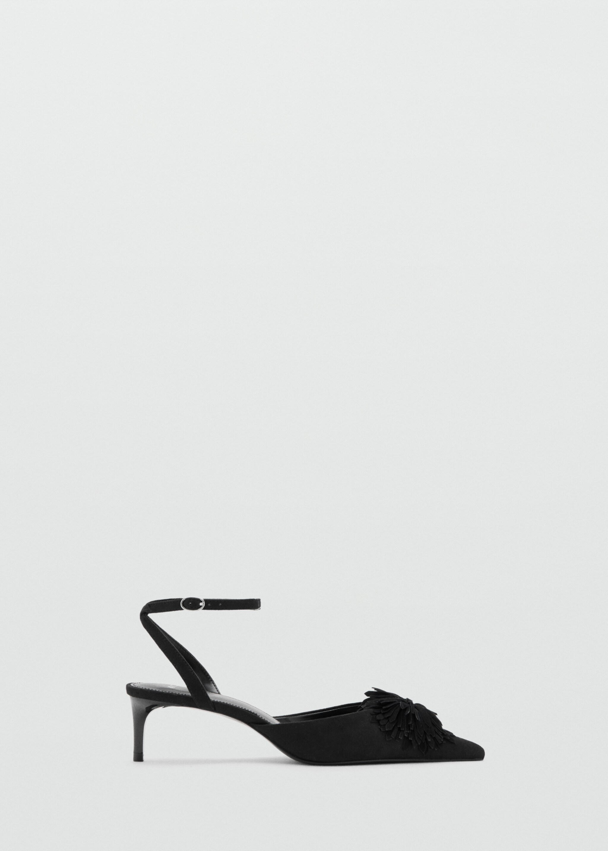 Kitten-heel pom-pom shoes - Article without model, Black. Ref: 17069103-00.