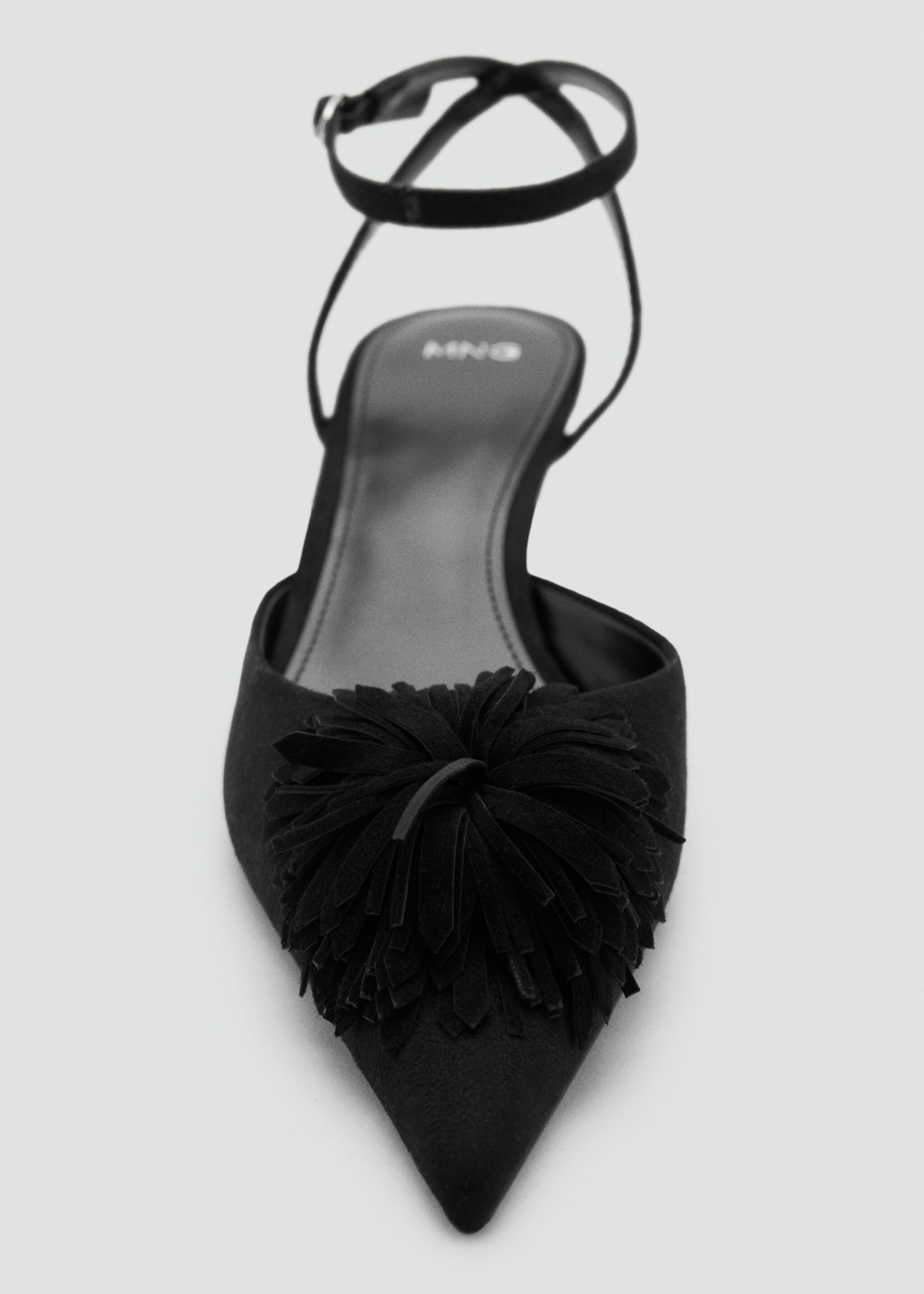 Kitten-heel pom-pom shoes - Details of the article 3, Black. Ref: 17069103-00.