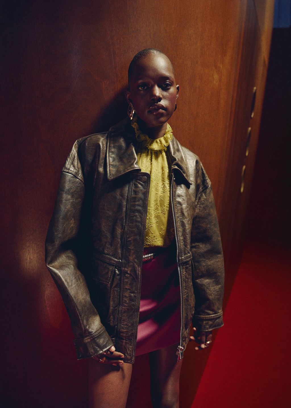 Lace top with ruff collar