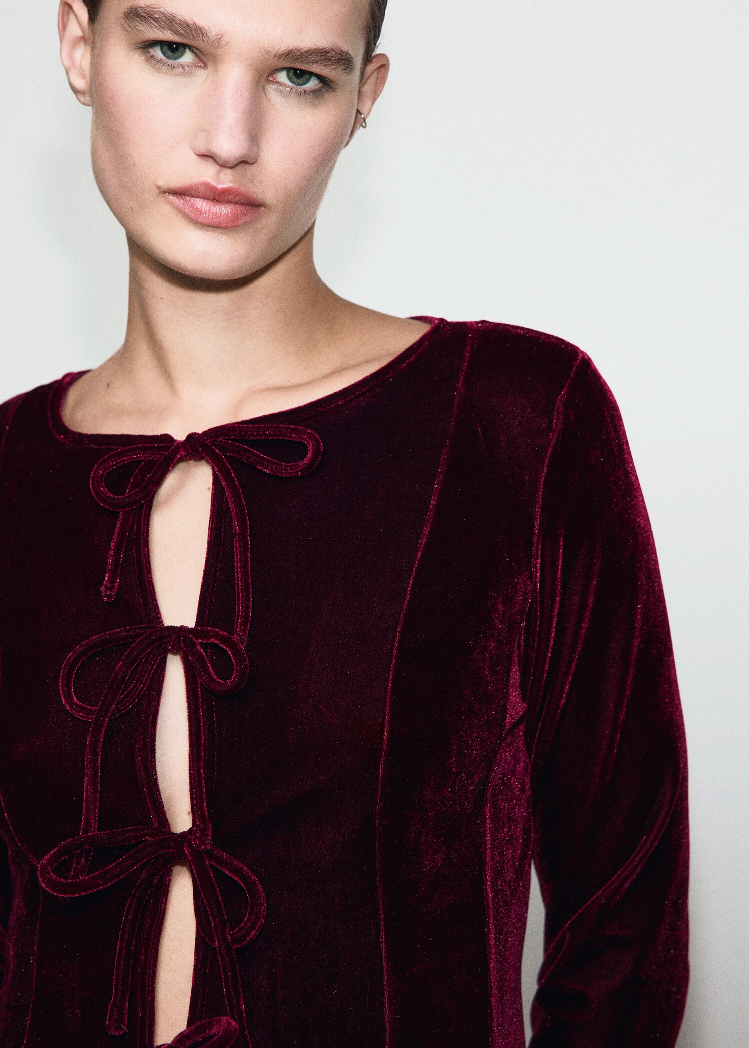 Blouse velours nœuds - Détail de l'article 1