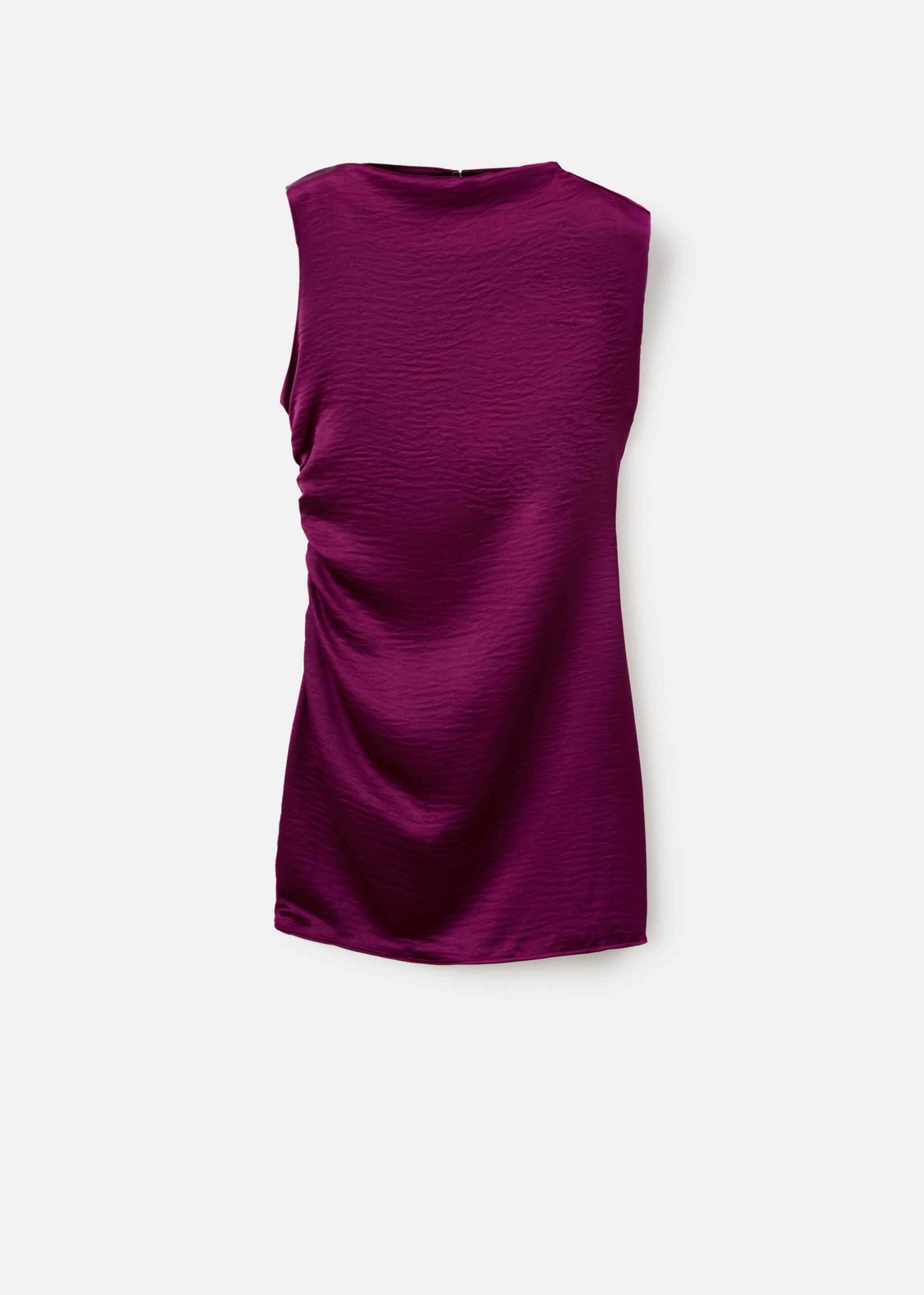 Satin dress with creased effect - Article without model, Strawberry. Ref: 17069106-00.