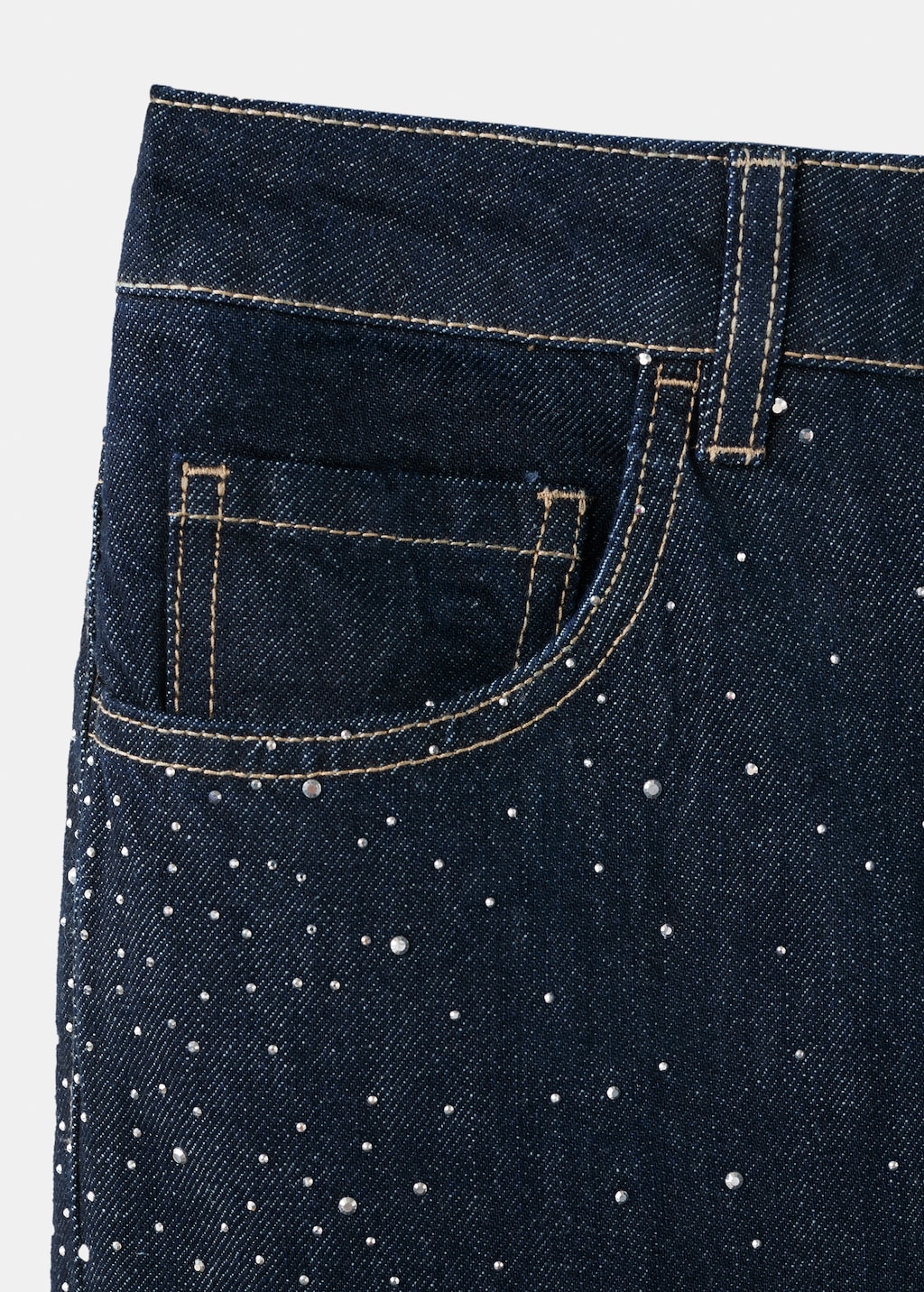 Straight jeans with rhinestone detail